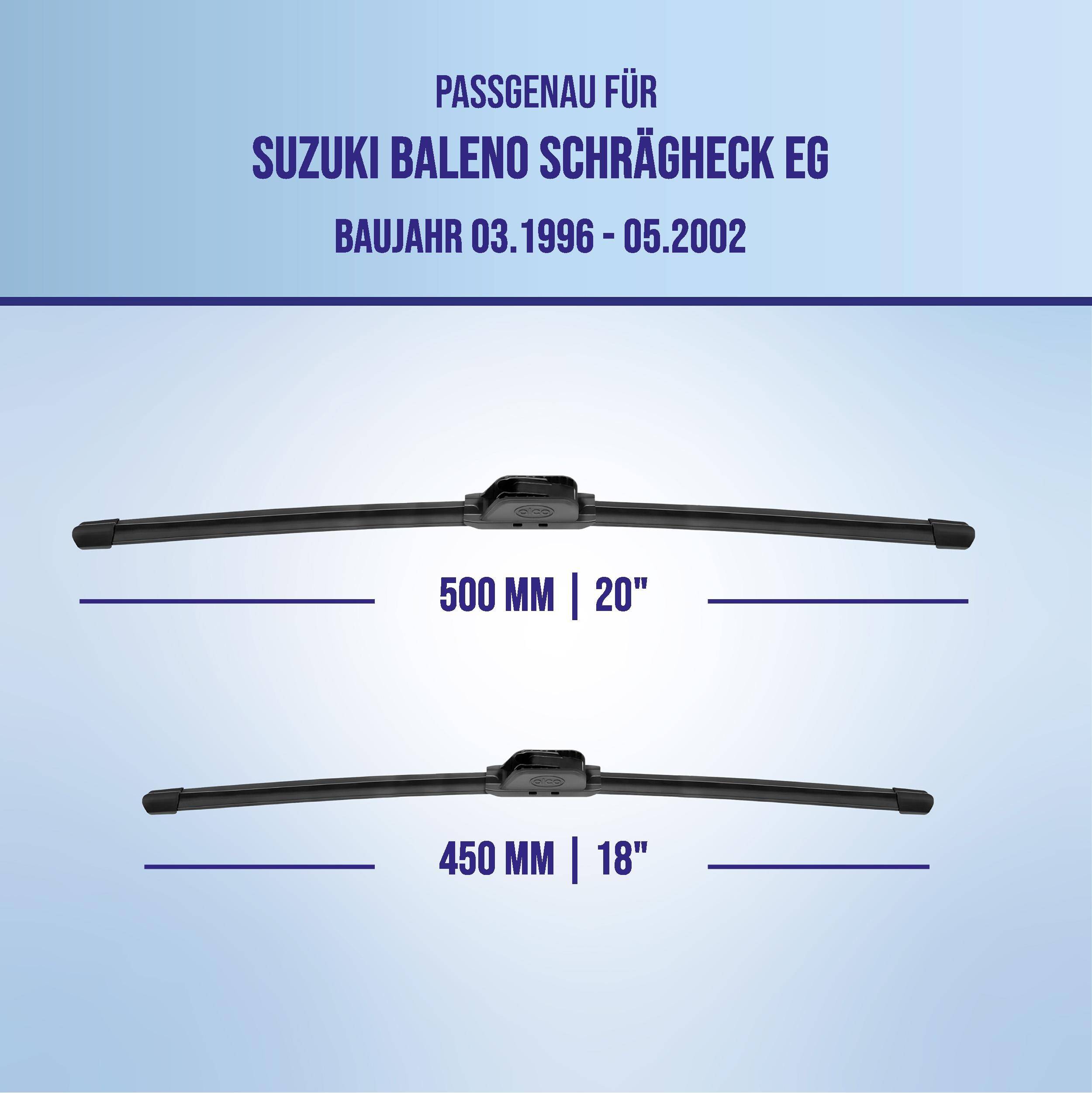 alca® Scheibenwischer ideal für SUZUKI BALENO Schrägheck (03.1996 - 05.2002) U-FLAT Flachbalkenwischer