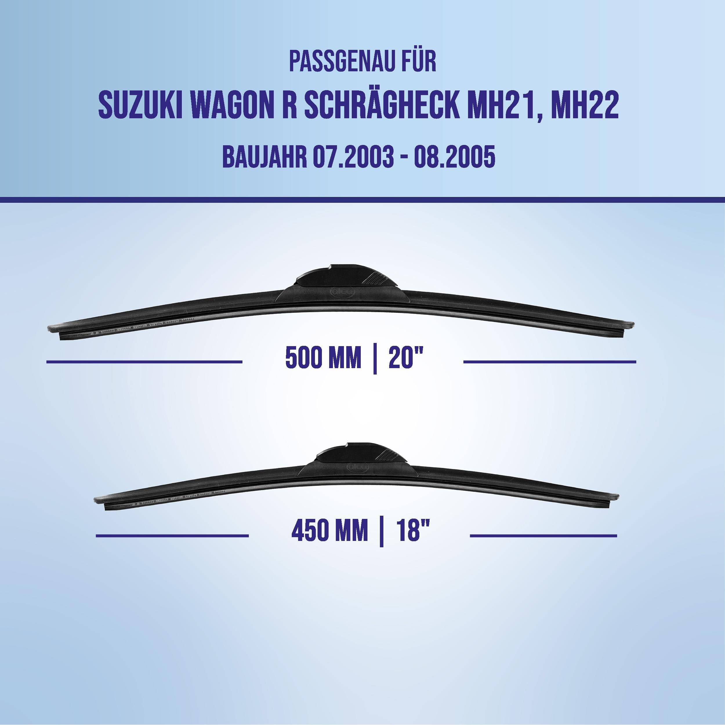 alca® Scheibenwischer für SUZUKI WAGON R Schrägheck 07.2003 - 08.2005, SUPER FLAT