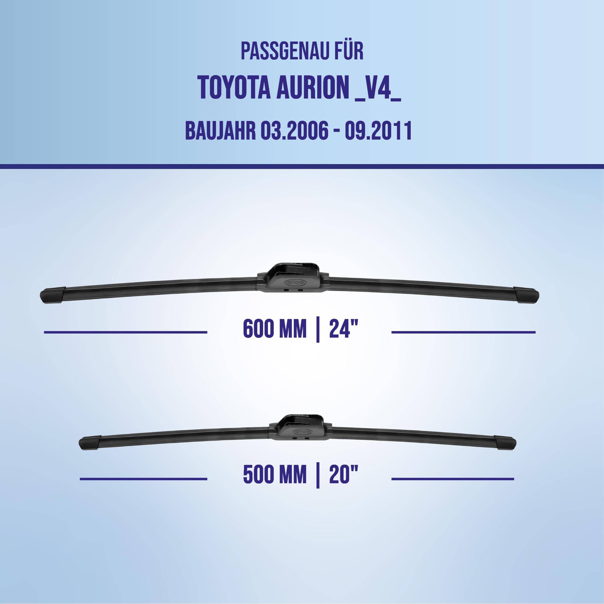 alca® Scheibenwischer ideal für TOYOTA AURION (03.2006 - 09.2011) U-FLAT Flachbalkenwischer