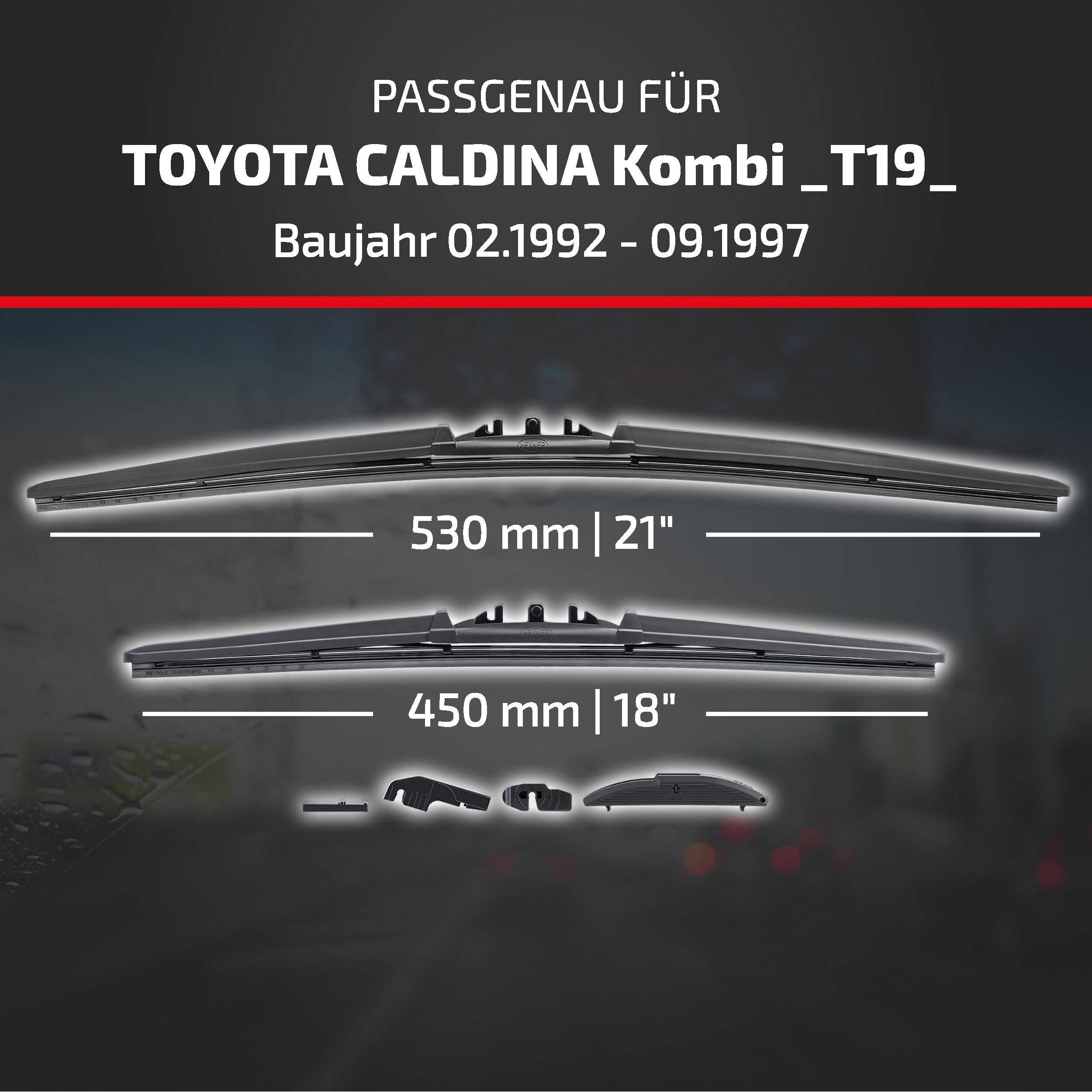 HEYNER® Scheibenwischer komp. mit TOYOTA CALDINA Kombi (02.1992 - 09.1997) HYBRID Flachbalkenwischer