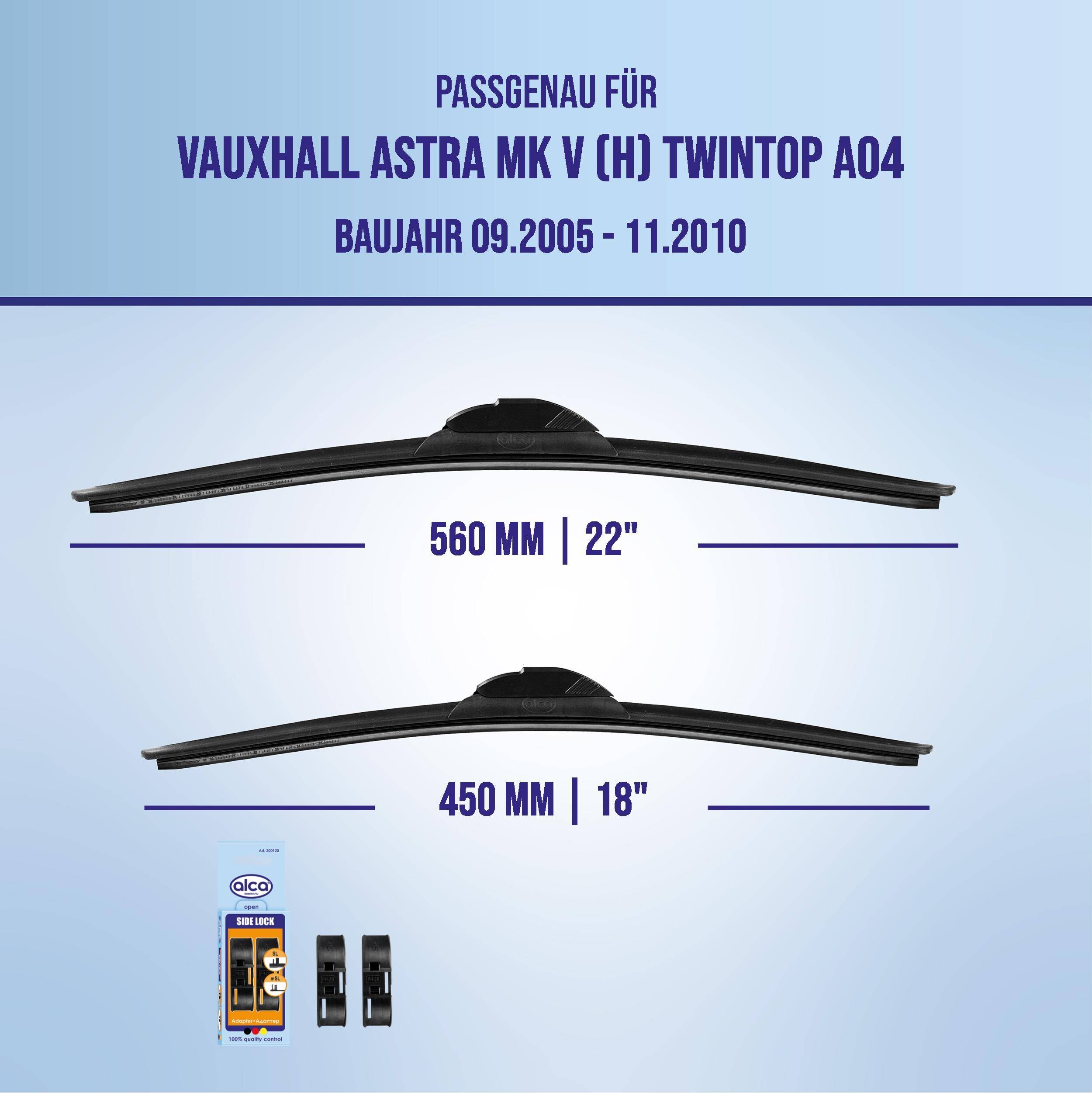 alca® Scheibenwischer für VAUXHALL ASTRA Mk V (H) TwinTop