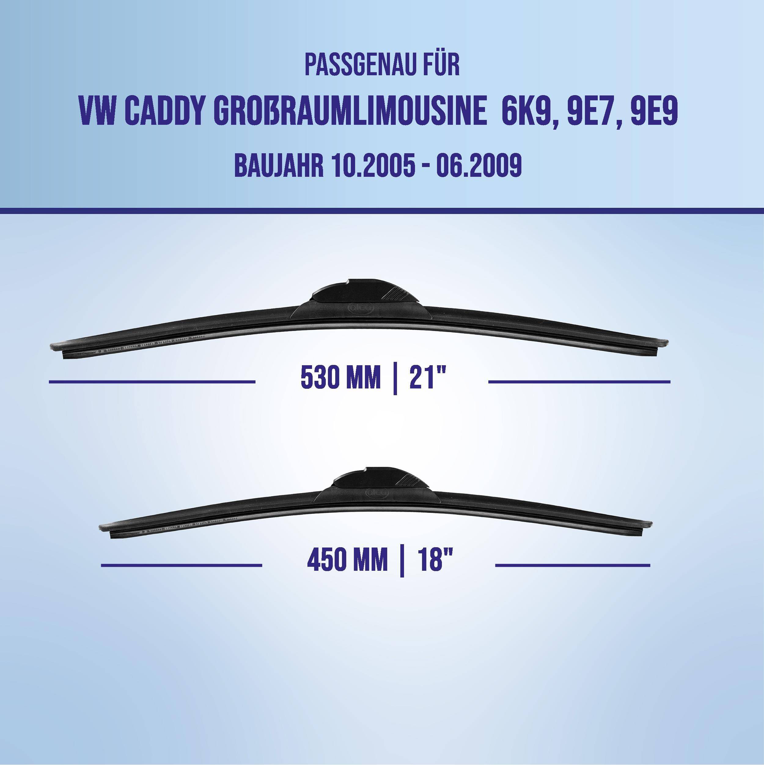 alca® Scheibenwischer für VW CADDY Großraumlimousine 10.2005 - 06.2009, SUPER FLAT