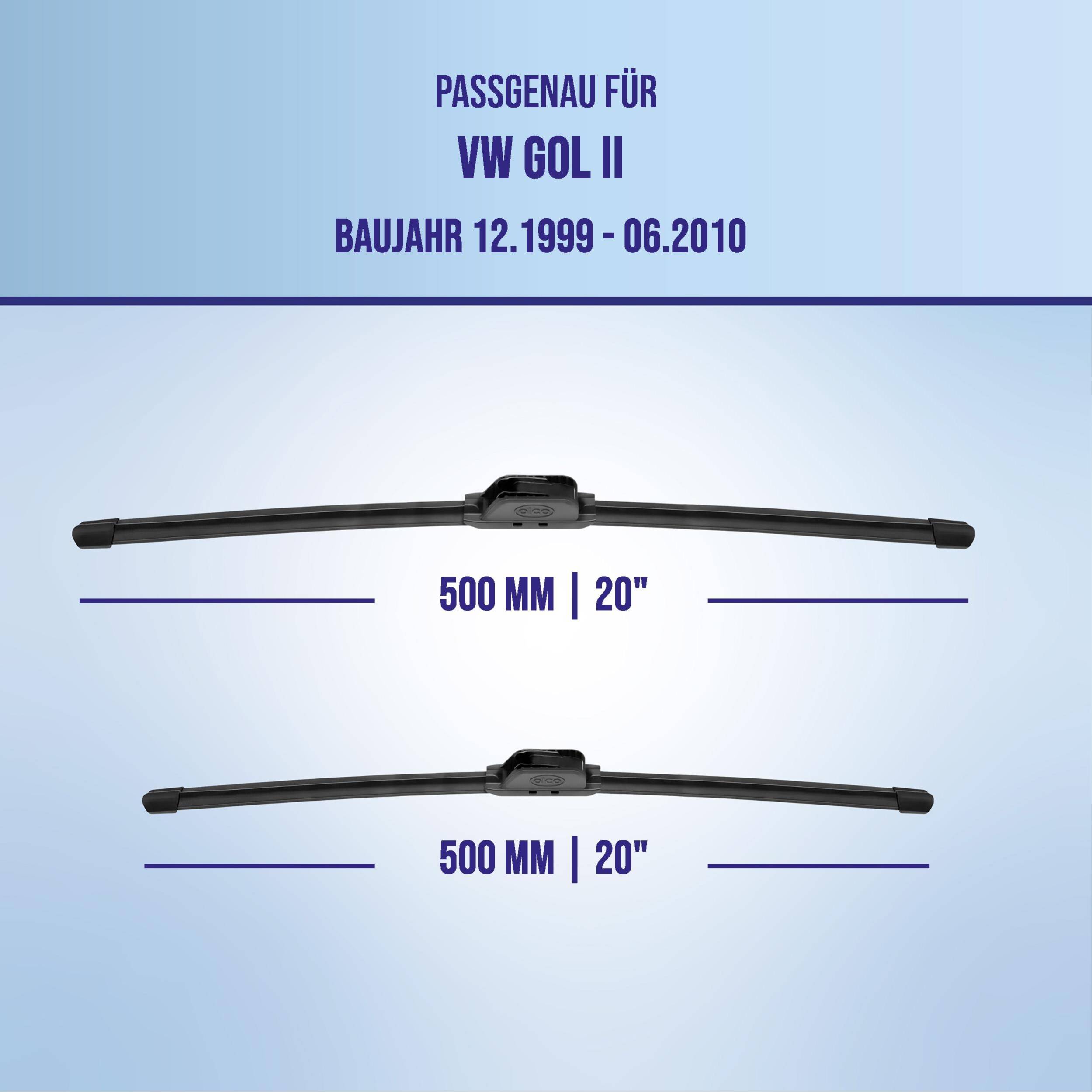 alca® Scheibenwischer ideal für VW GOL II (12.1999 - 06.2010) U-FLAT Flachbalkenwischer