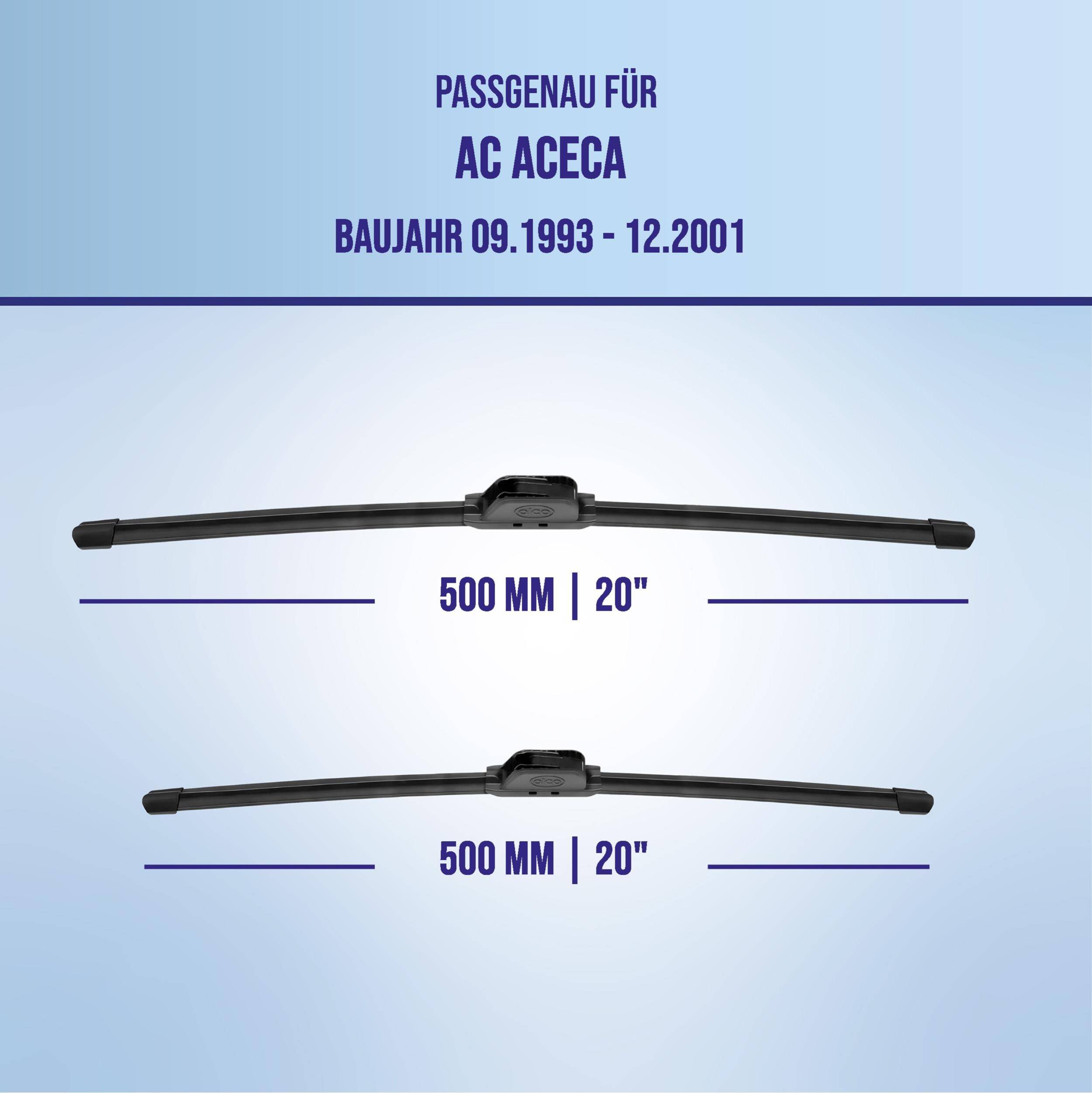 alca® Scheibenwischer ideal für AC ACECA (09.1993 - 12.2001) U-FLAT Flachbalkenwischer