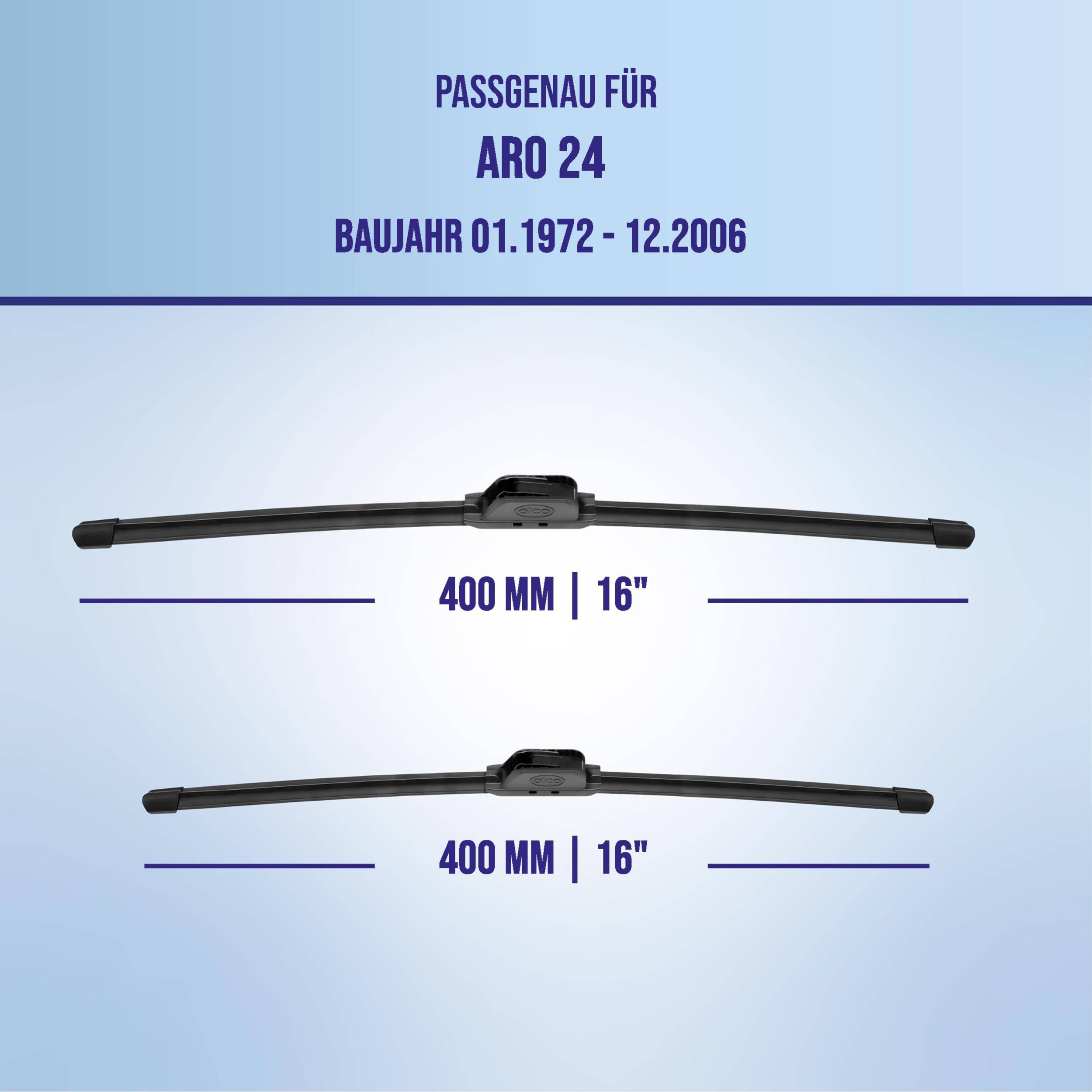 alca® Scheibenwischer ideal für ARO 24 (01.1972 - 12.2006) U-FLAT Flachbalkenwischer