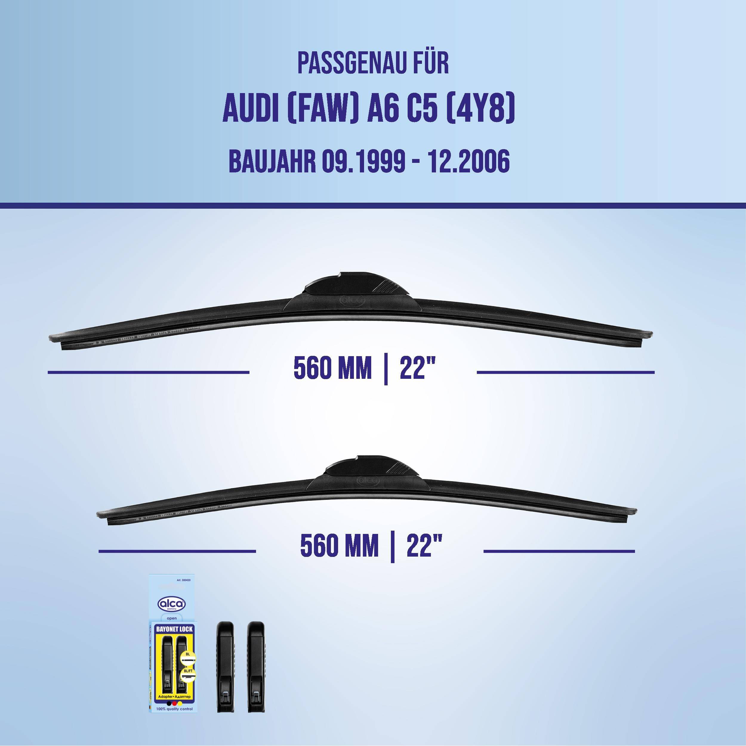 alca® Scheibenwischer für AUDI (FAW) A6 09.1999 - 12.2006, SUPER FLAT
