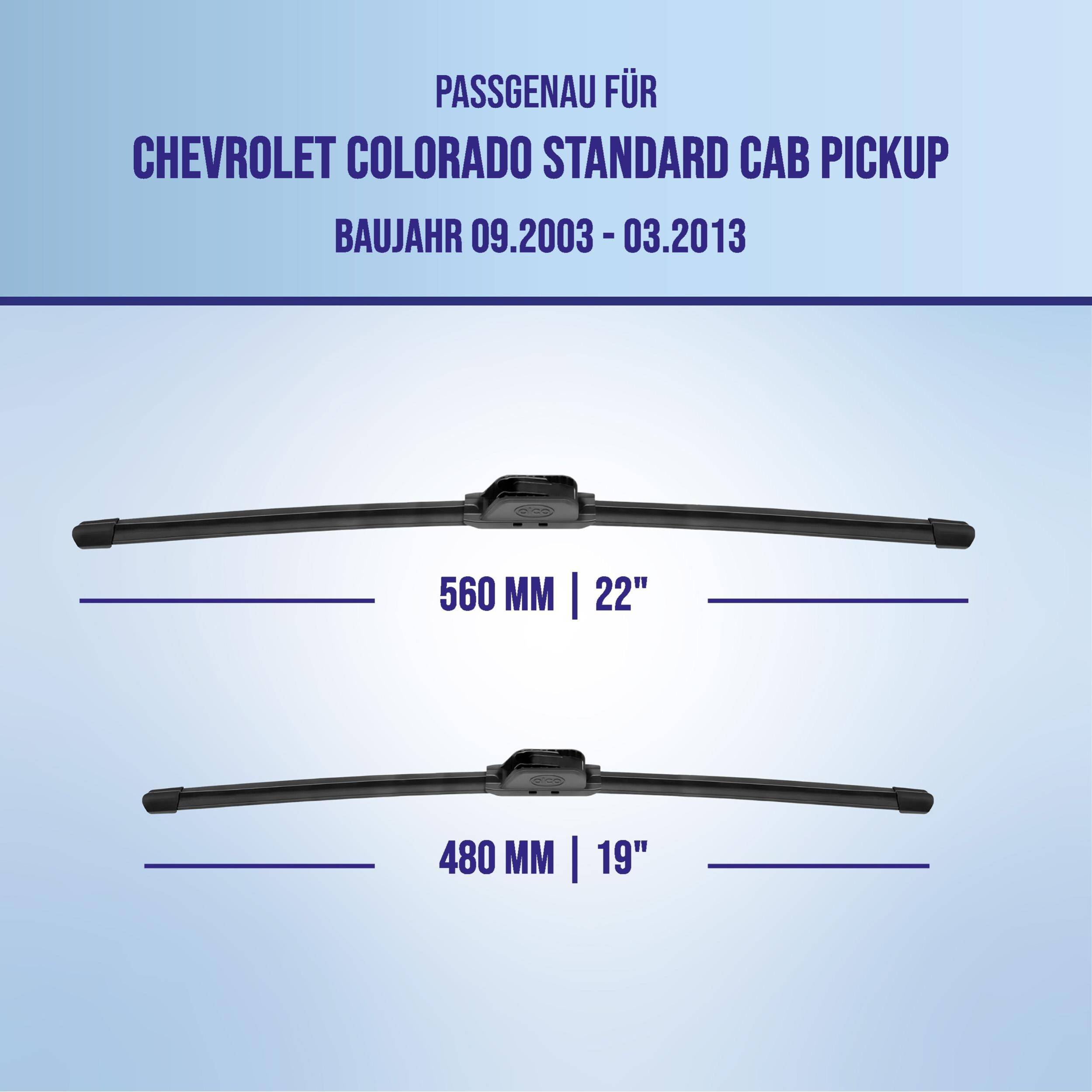 alca® Scheibenwischer ideal für CHEVROLET COLORADO Standard Cab Pickup (09.2003 - 03.2013) U-FLAT Flachbalkenwischer