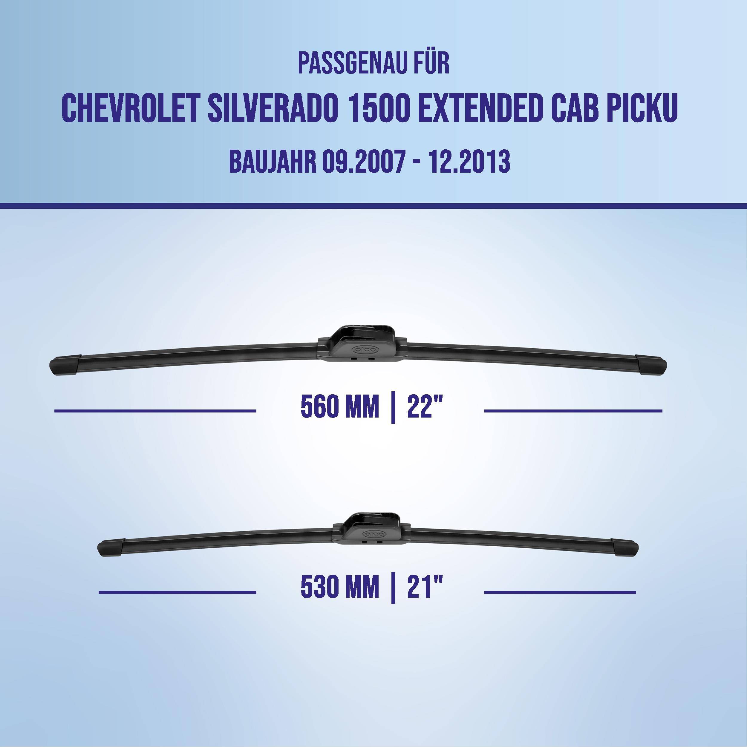 alca® Scheibenwischer für CHEVROLET SILVERADO 1500 Extended Cab Pickup 09.2007 - 12.2013, U-FLAT Flachbalkenwischer,