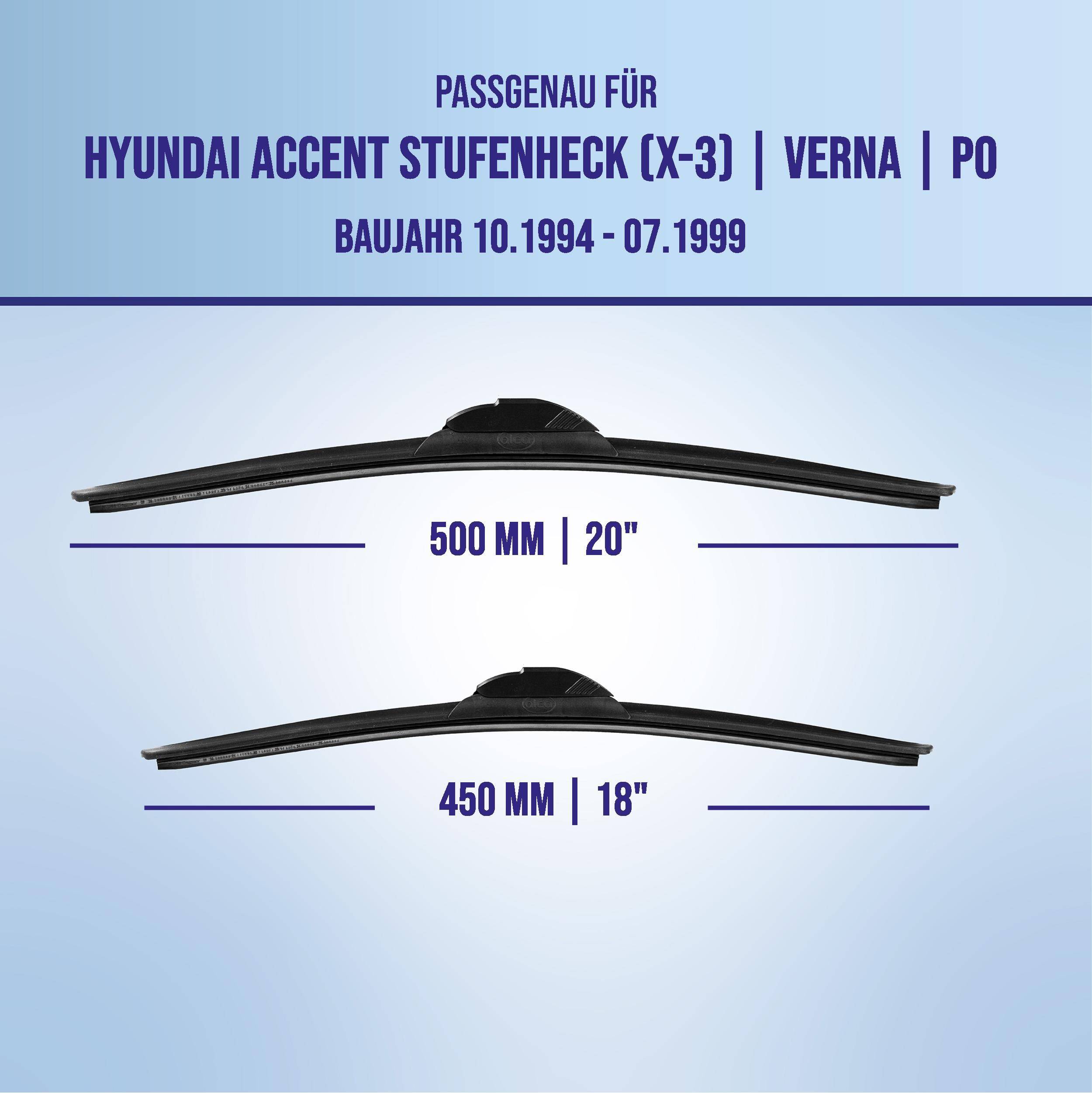 alca® Scheibenwischer für HYUNDAI ACCENT Stufenheck (X-3) | VERNA | PONY | EXCEL