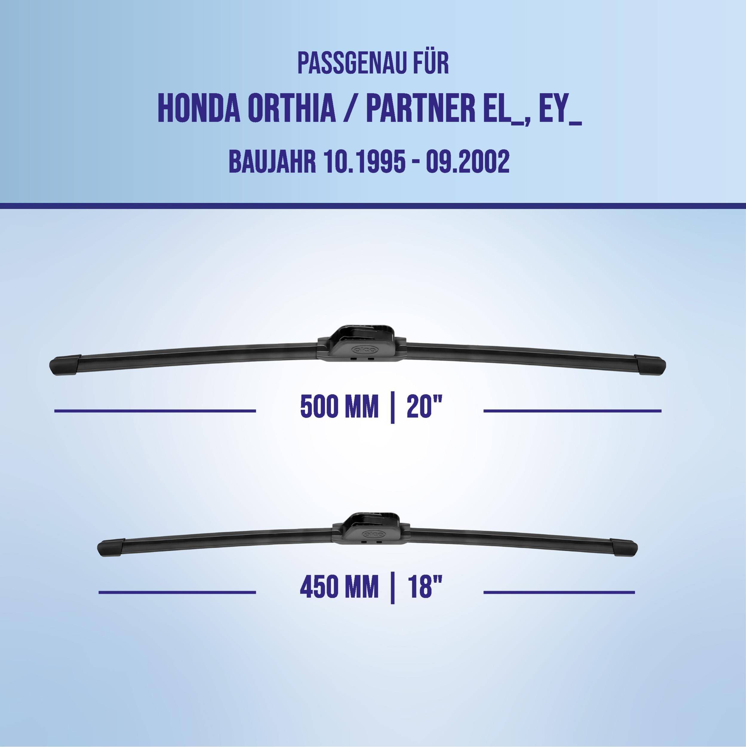 alca® Scheibenwischer ideal für HONDA ORTHIA / PARTNER (10.1995 - 09.2002) U-FLAT Flachbalkenwischer