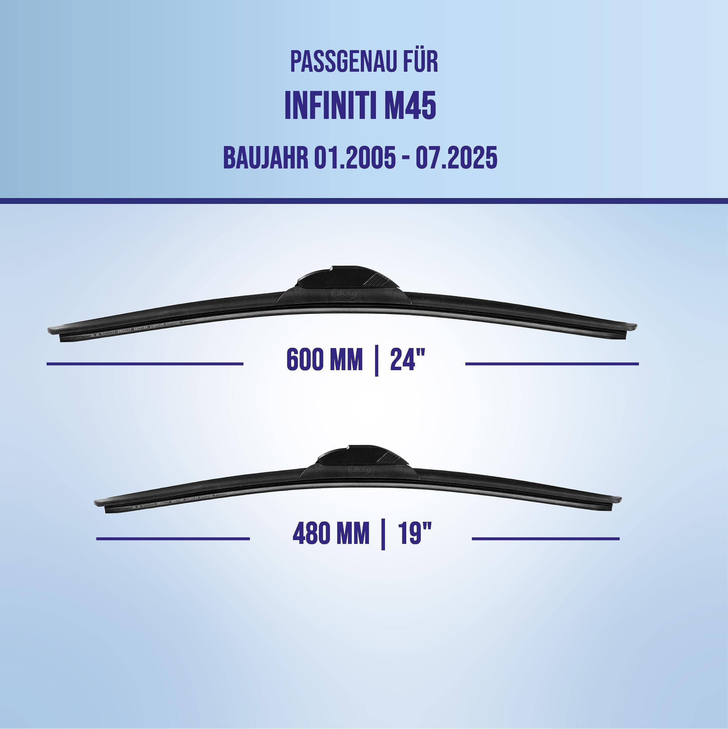 alca® Scheibenwischer für INFINITI M45 01.2005 - 07.2025, SUPER FLAT