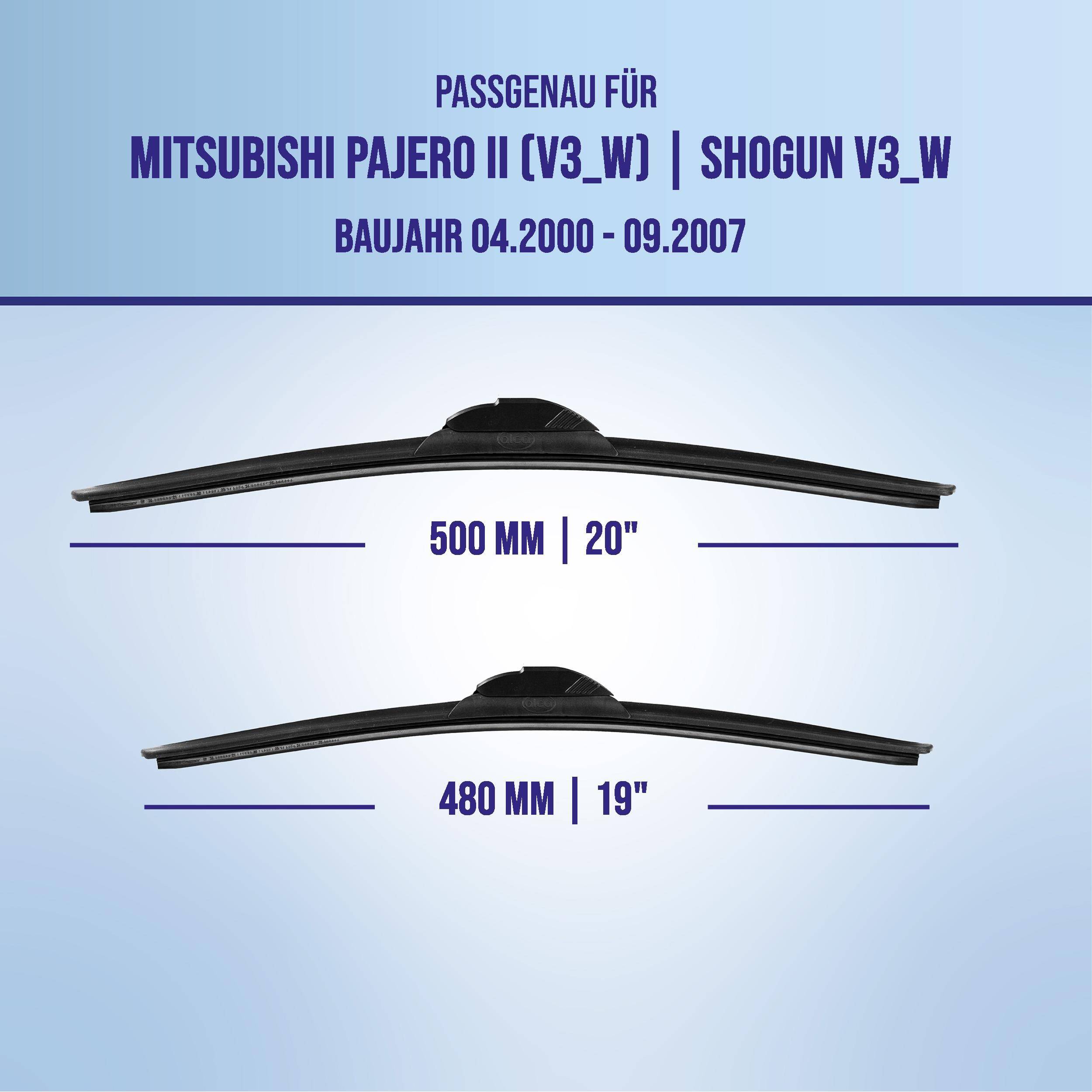 alca® Scheibenwischer für MITSUBISHI PAJERO II (V3_W) | SHOGUN 04.2000 - 09.2007, SUPER FLAT