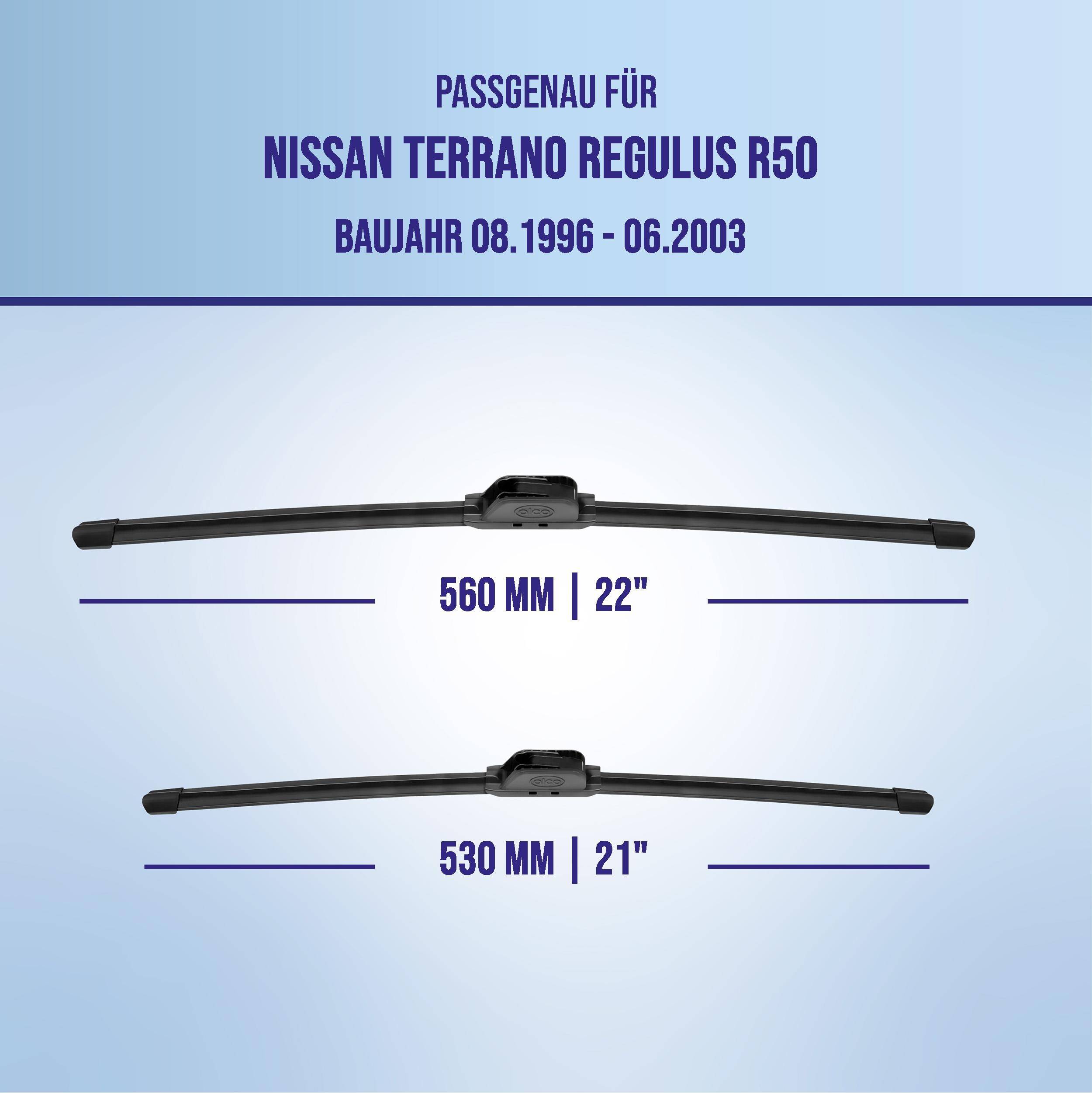 alca® Scheibenwischer ideal für NISSAN TERRANO REGULUS (08.1996 - 06.2003) U-FLAT Flachbalkenwischer