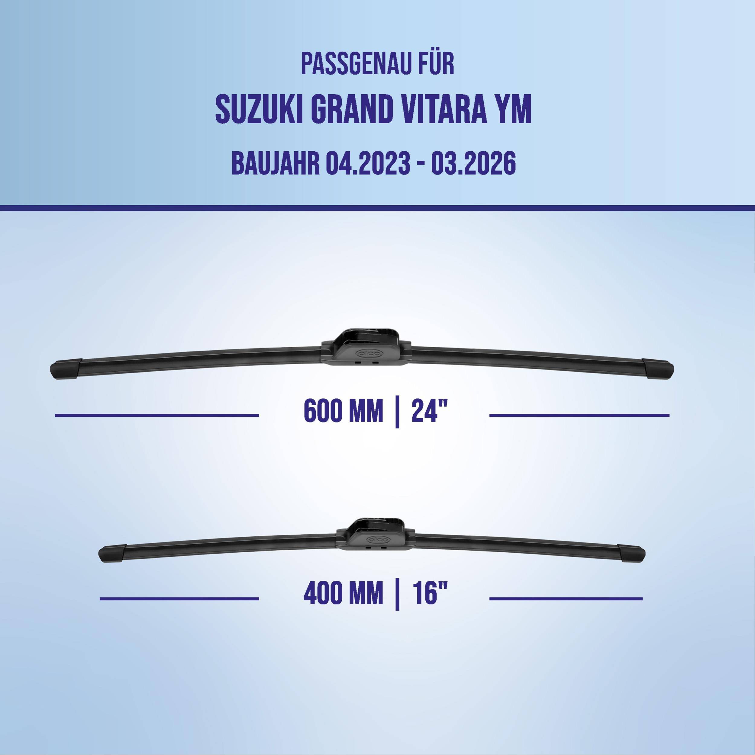 alca® Scheibenwischer ideal für SUZUKI GRAND VITARA (04.2023 - 03.2026) U-FLAT Flachbalkenwischer