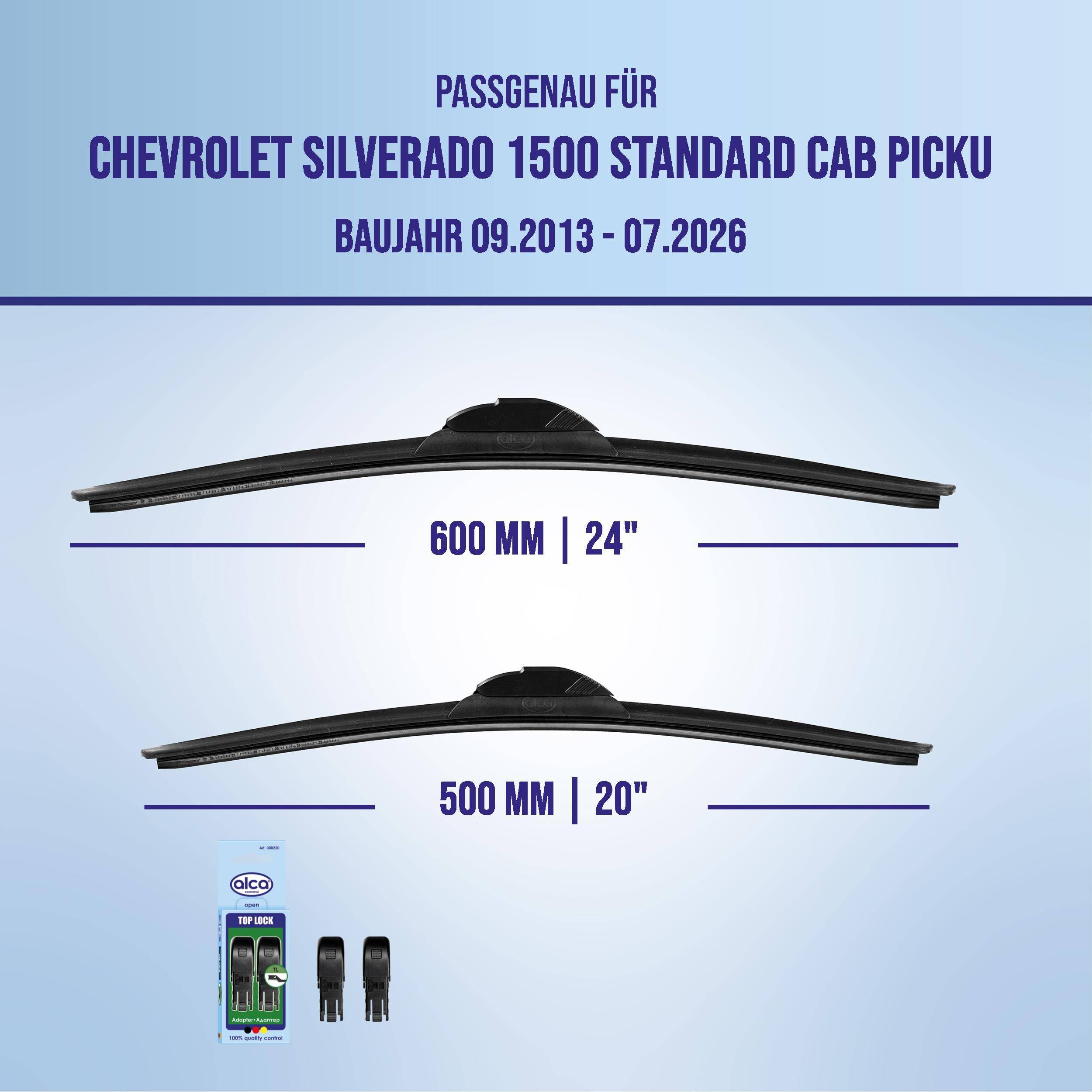 alca® Scheibenwischer für CHEVROLET SILVERADO 1500 Standard Cab Pickup 09.2013 - 08.2026, SUPER FLAT