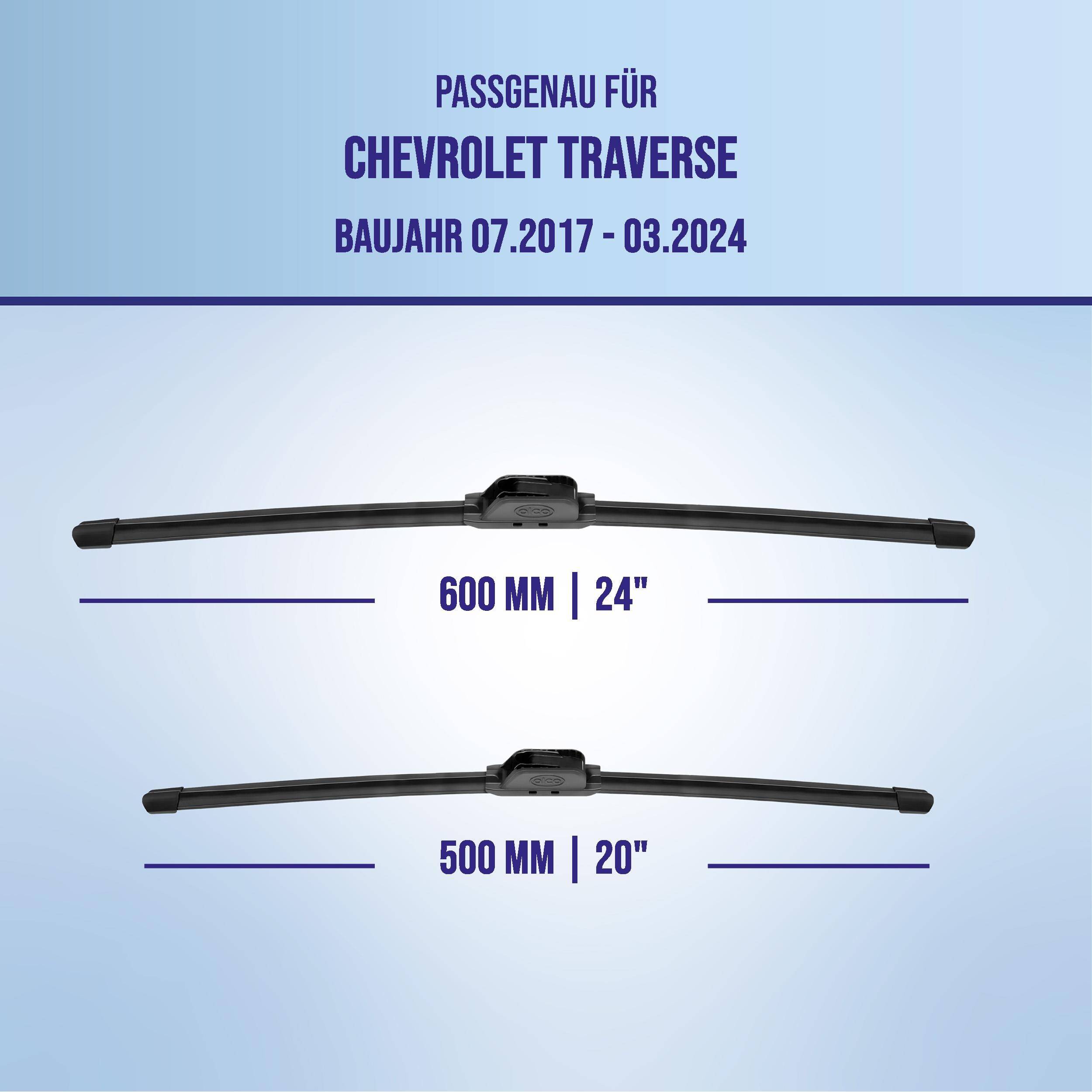 alca® Scheibenwischer ideal für CHEVROLET TRAVERSE (07.2017 - 03.2024) U-FLAT Flachbalkenwischer