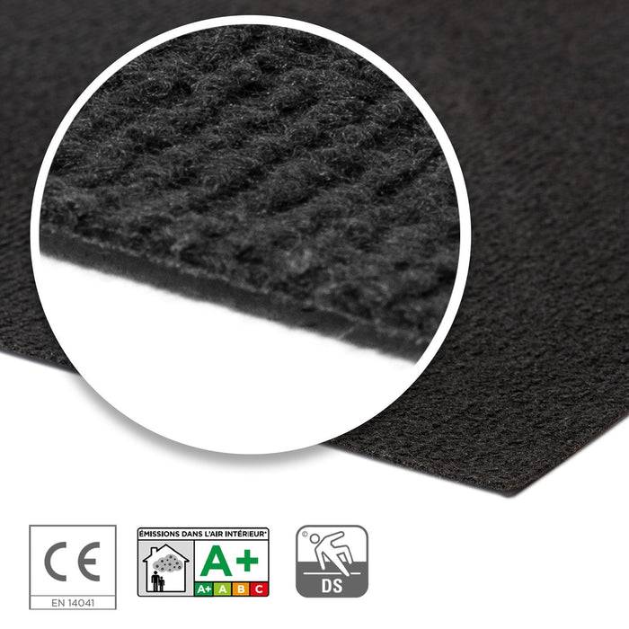 FLOORDIREKT Messeteppich Sintra - Für Messe & Events - Rutschfeste Unterseite - 100 × 100 cm - Schwarz