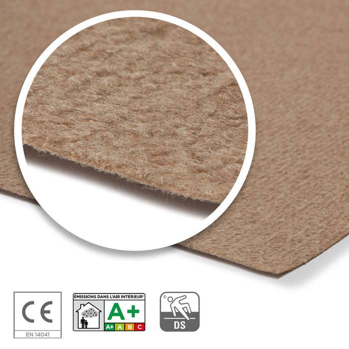FLOORDIREKT Messeteppich Sintra - Für Messe & Events - Rutschfeste Unterseite - 100 × 500 cm - Beige