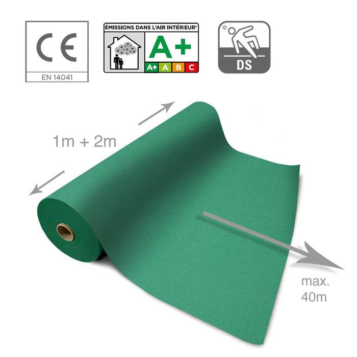 FLOORDIREKT Messeteppich Sintra - Für Messe & Events - Rutschfeste Unterseite - 100 × 450 cm - Grün