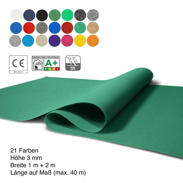 FLOORDIREKT Messeteppich Sintra - Für Messe & Events - Rutschfeste Unterseite - 200 × 500 cm - Grün