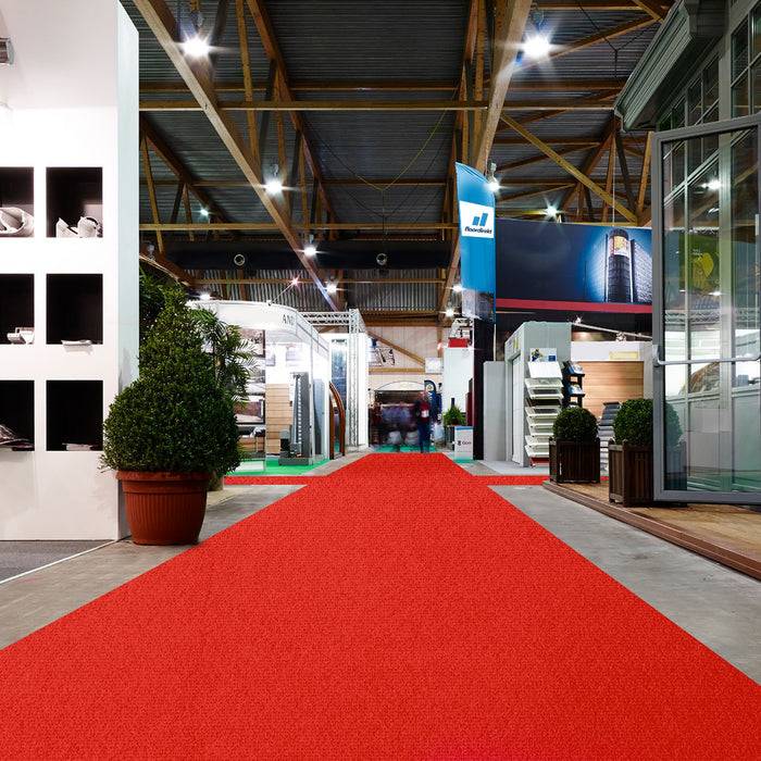 FLOORDIREKT Messeteppich Sintra - Für Messe & Events - Rutschfeste Unterseite - 200 × 500 cm - Rot
