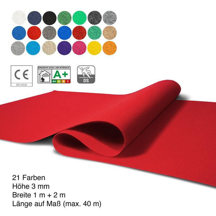 FLOORDIREKT Messeteppich Sintra - Für Messe & Events - Rutschfeste Unterseite - 100 × 100 cm - Rot
