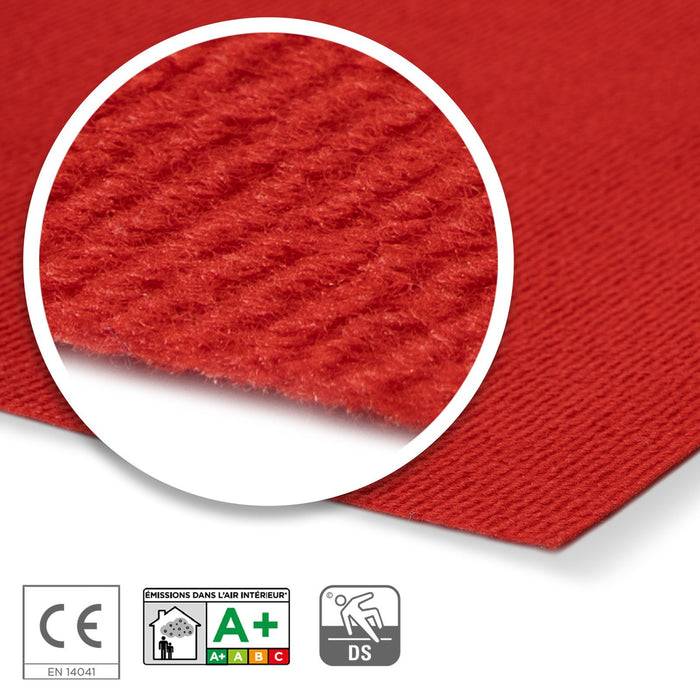 FLOORDIREKT Messeteppich Sintra - Für Messe & Events - Rutschfeste Unterseite - 100 × 200 cm - Rot