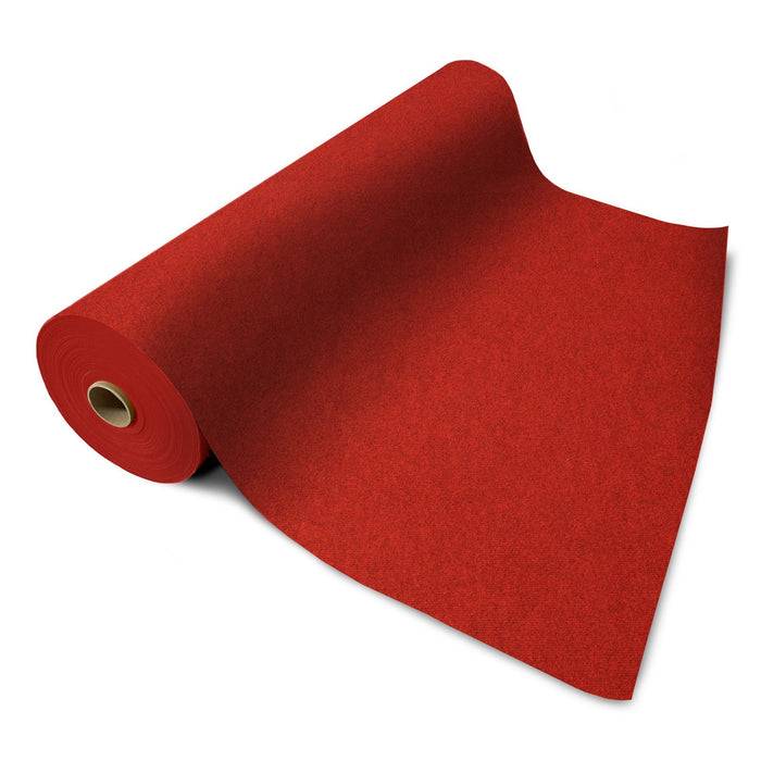 FLOORDIREKT Messeteppich Sintra - Für Messe & Events - Rutschfeste Unterseite - 100 × 300 cm - Rot meliert