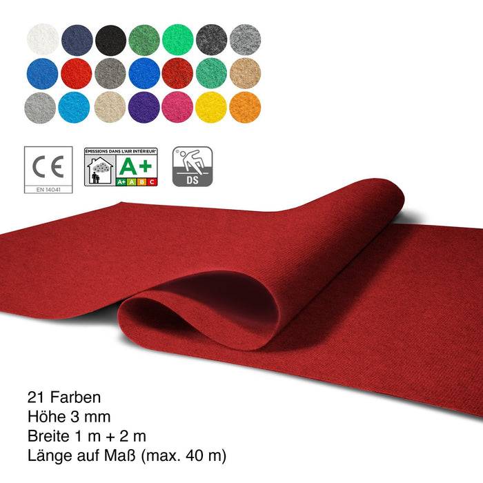 FLOORDIREKT Messeteppich Sintra - Für Messe & Events - Rutschfeste Unterseite - 100 × 300 cm - Rot meliert