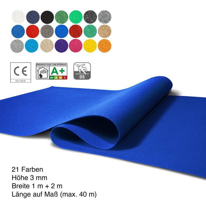 FLOORDIREKT Messeteppich Sintra - Für Messe & Events - Rutschfeste Unterseite - 200 × 50 cm - Royalblau