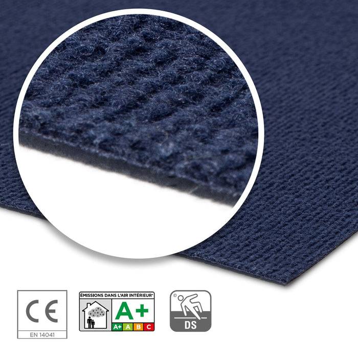 FLOORDIREKT Messeteppich Sintra - Für Messe & Events - Rutschfeste Unterseite - 100 × 50 cm - Dunkelblau