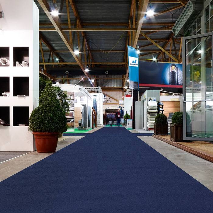 FLOORDIREKT Messeteppich Sintra - Für Messe & Events - Rutschfeste Unterseite - 100 × 200 cm - Dunkelblau