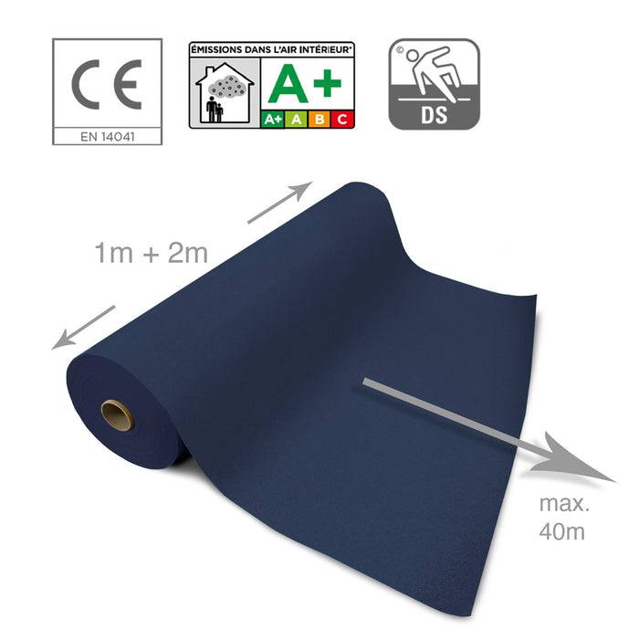 FLOORDIREKT Messeteppich Sintra - Für Messe & Events - Rutschfeste Unterseite - 100 × 100 cm - Dunkelblau