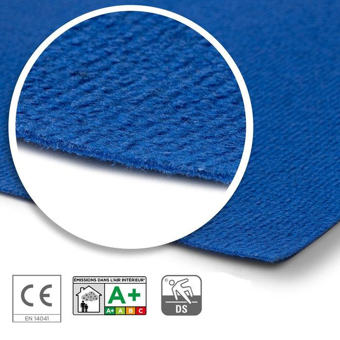 FLOORDIREKT Messeteppich Sintra - Für Messe & Events - Rutschfeste Unterseite - 100 × 50 cm - Blau