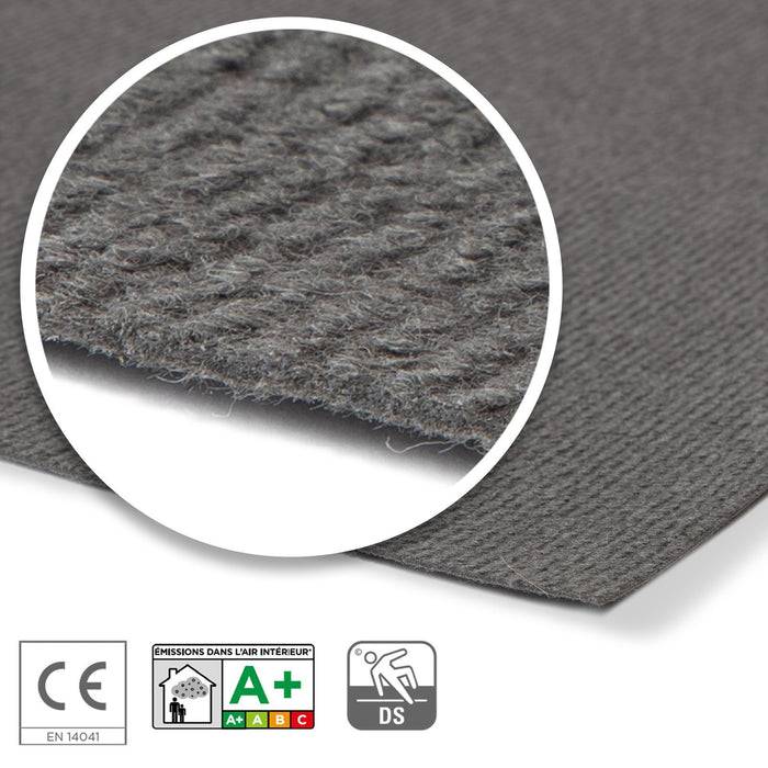 FLOORDIREKT Messeteppich Sintra - Für Messe & Events - Rutschfeste Unterseite - 100 × 100 cm - Grau