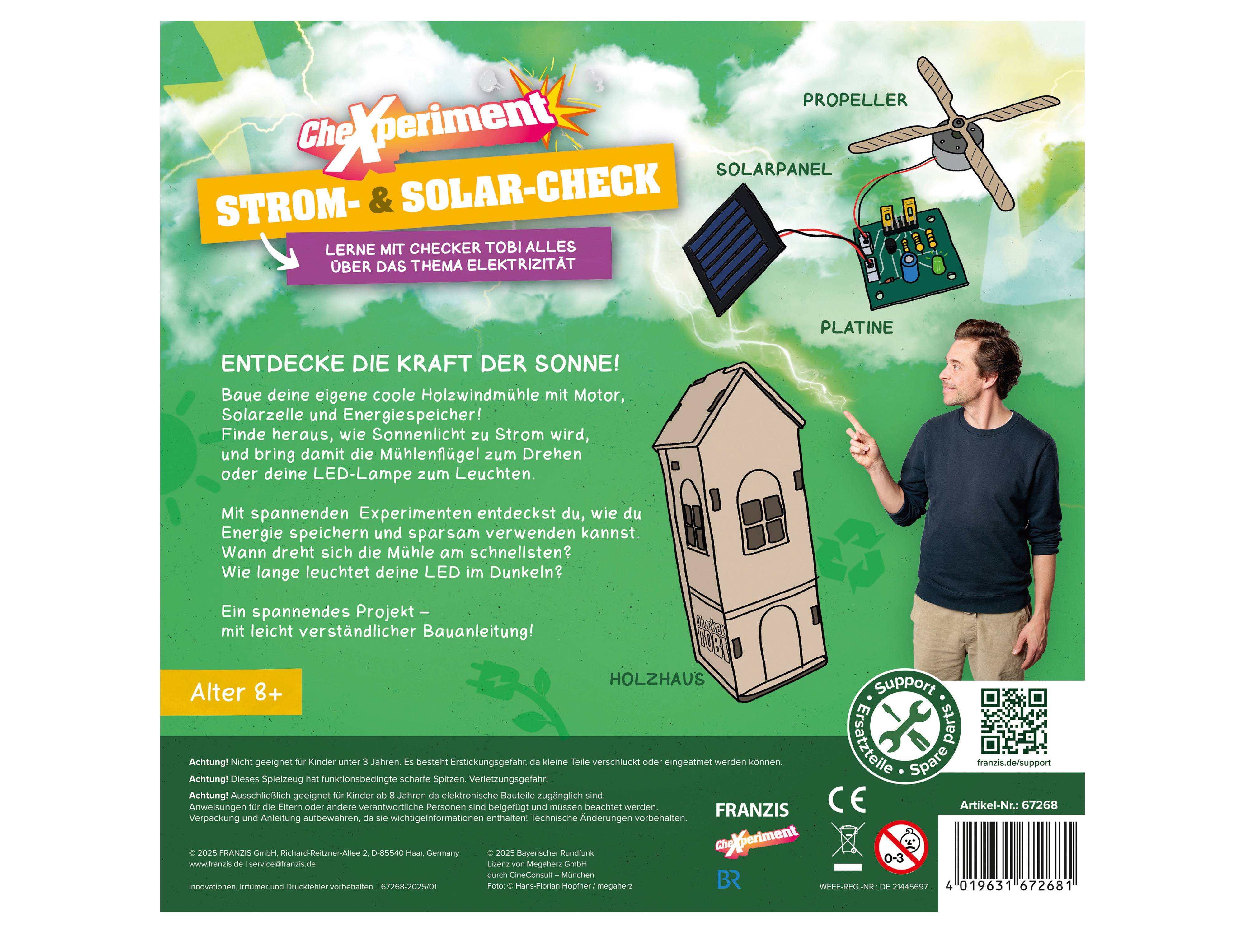 FRANZIS CheXperiment Strom- & Solar-Check, Checker Tobi, 67268