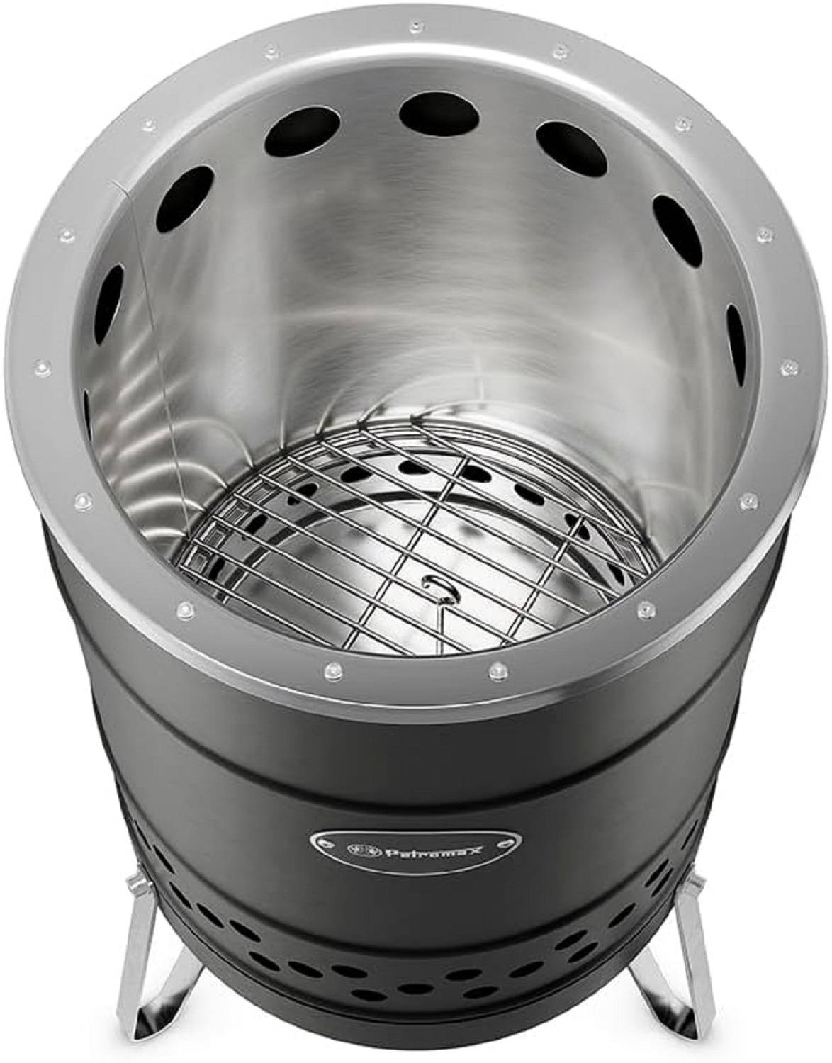 Petromax Feuertonne Pyron Black Edition Edelstahl