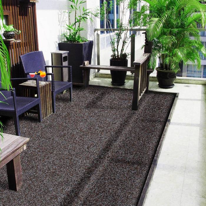 FLOORDIREKT Rasenteppich Farbwunder - Robust & einfach zu verlegen - Ideal für Balkon & Terrasse - 67 cm x 100 cm - Braun