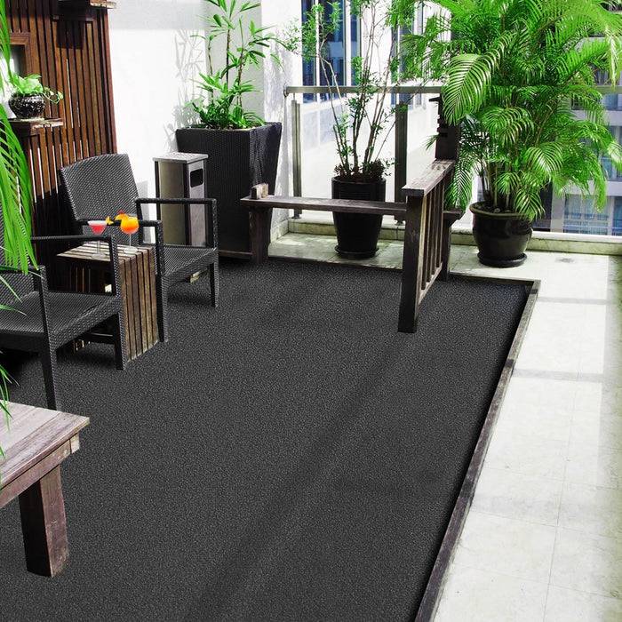 FLOORDIREKT Rasenteppich Farbwunder - Robust & einfach zu verlegen - Ideal für Balkon & Terrasse - 100 cm x 100 cm - Anthrazit