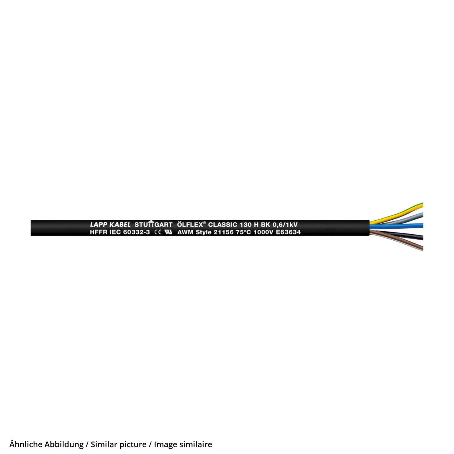 LAPP ÖLFLEX CLASSIC 130 H BK 0,6/1 kV 5G1,5 - 50 Meter