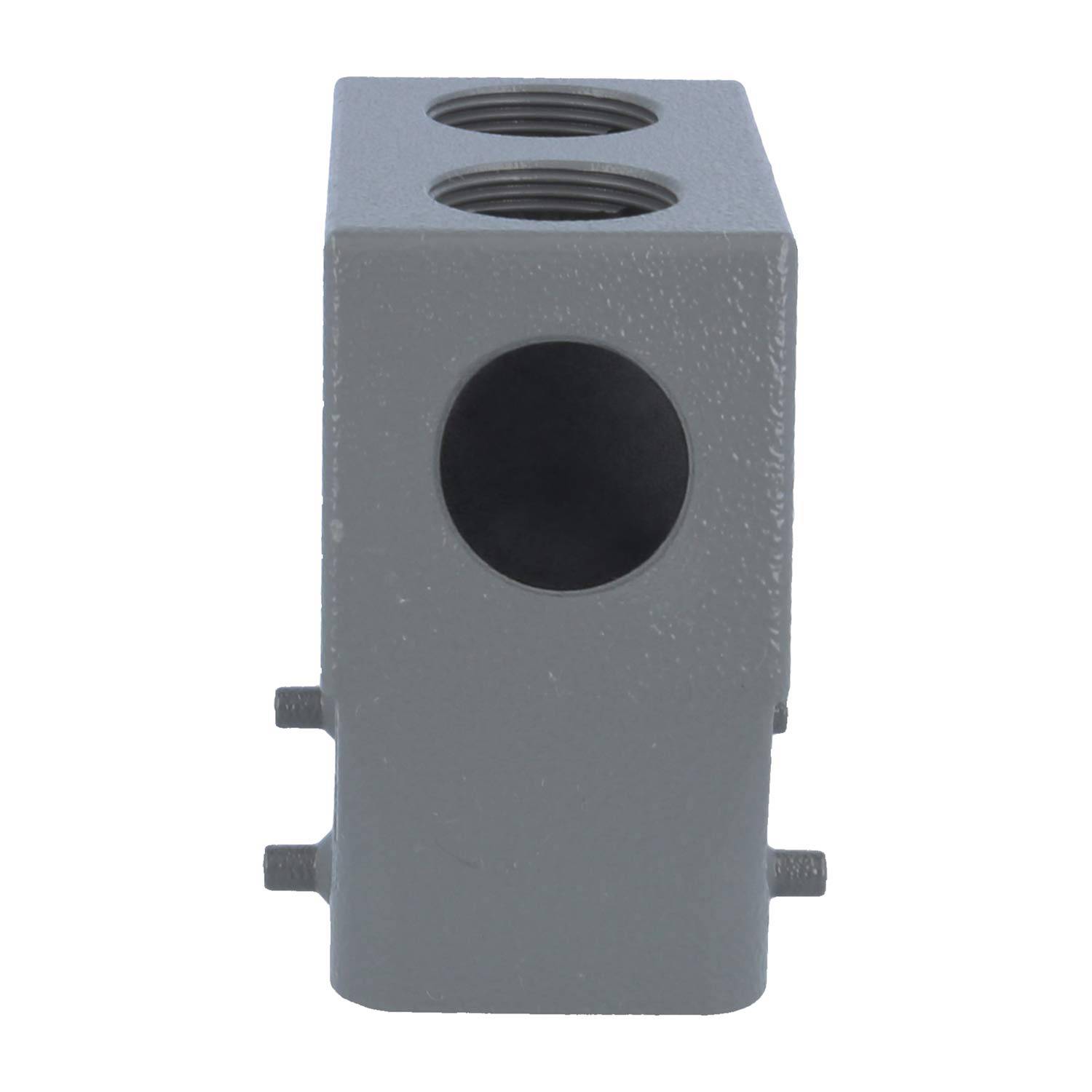 Han 16B Tüllengehäuse hoch, 4xM25 gerader/seitlicher Kabeleingang, für 2 Bügel (am Unterteil) Verschraubung M25