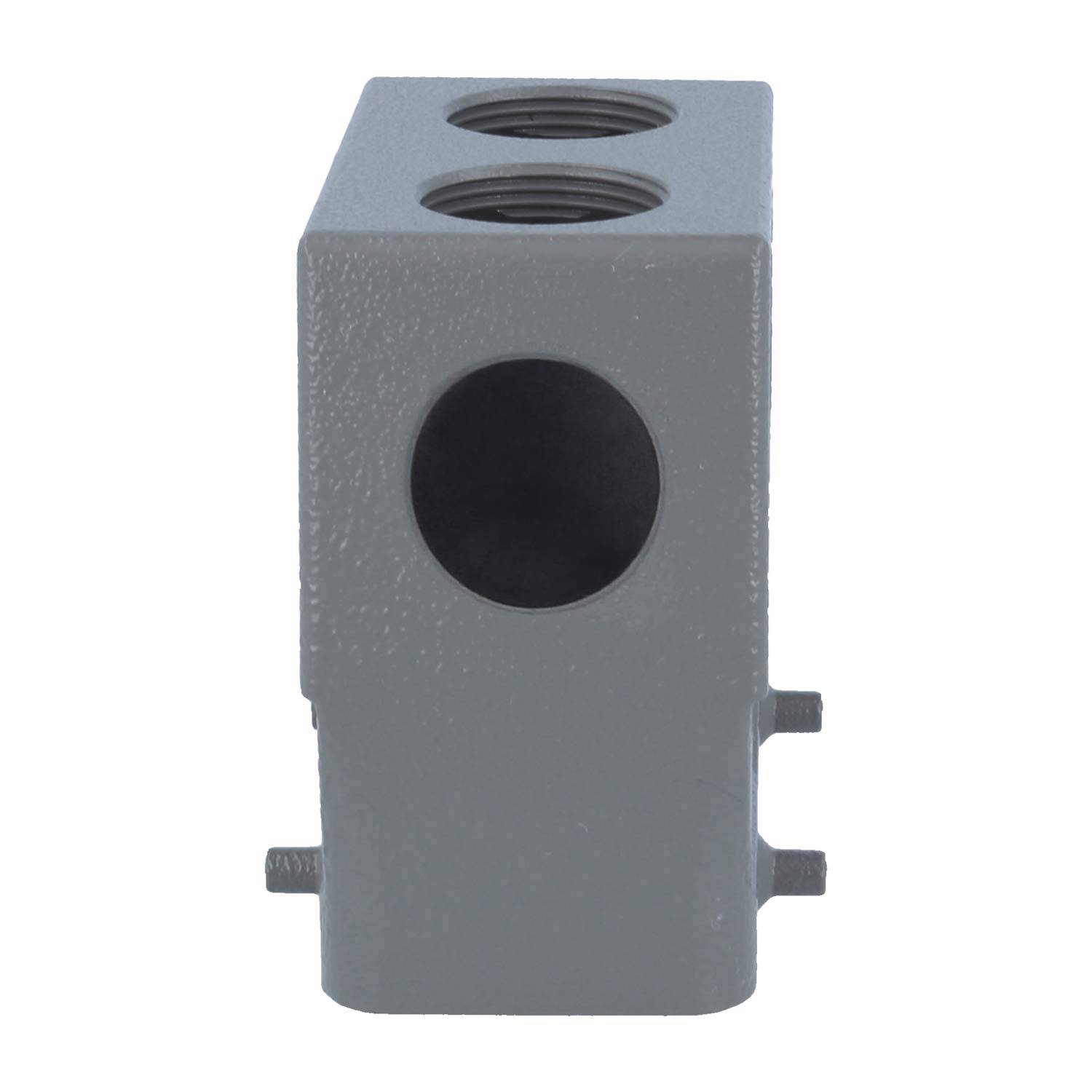 Han 16B Tüllengehäuse hoch, 4xM25 gerader/seitlicher Kabeleingang, für 2 Bügel (am Unterteil) Verschraubung M25