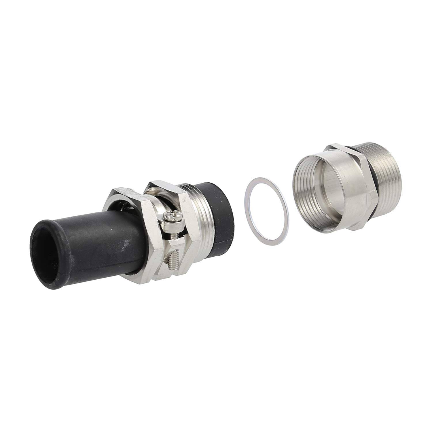 Verschraubung mit Biegeschutz PG21x1,588 ZBK-21/4L Sechskant-Zwischenstutzen Messing (CuZn) vernickelt Gewindelänge