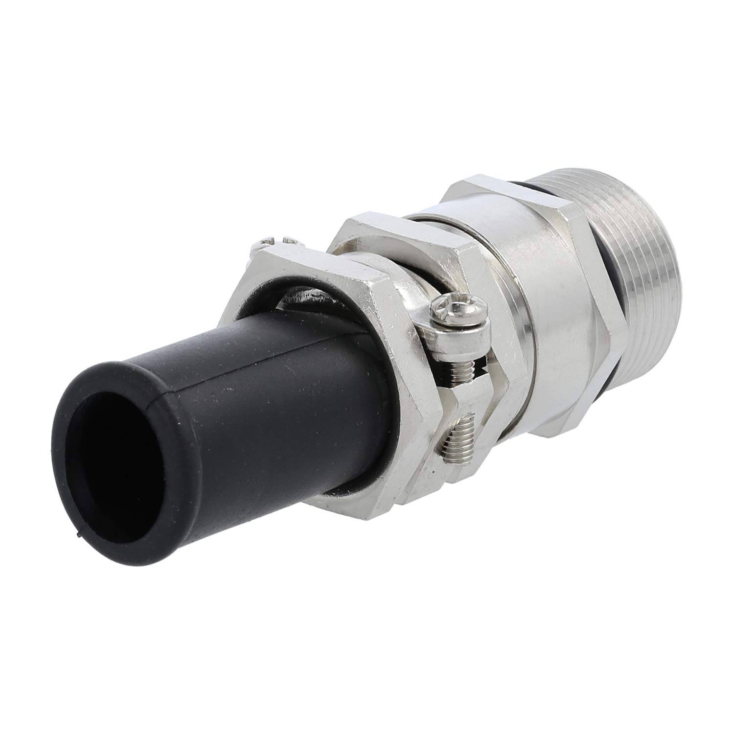 Verschraubung mit Biegeschutz PG21x1,588 ZBK-21/3L Sechskant-Zwischenstutzen Messing (CuZn) vernickelt Gewindelänge