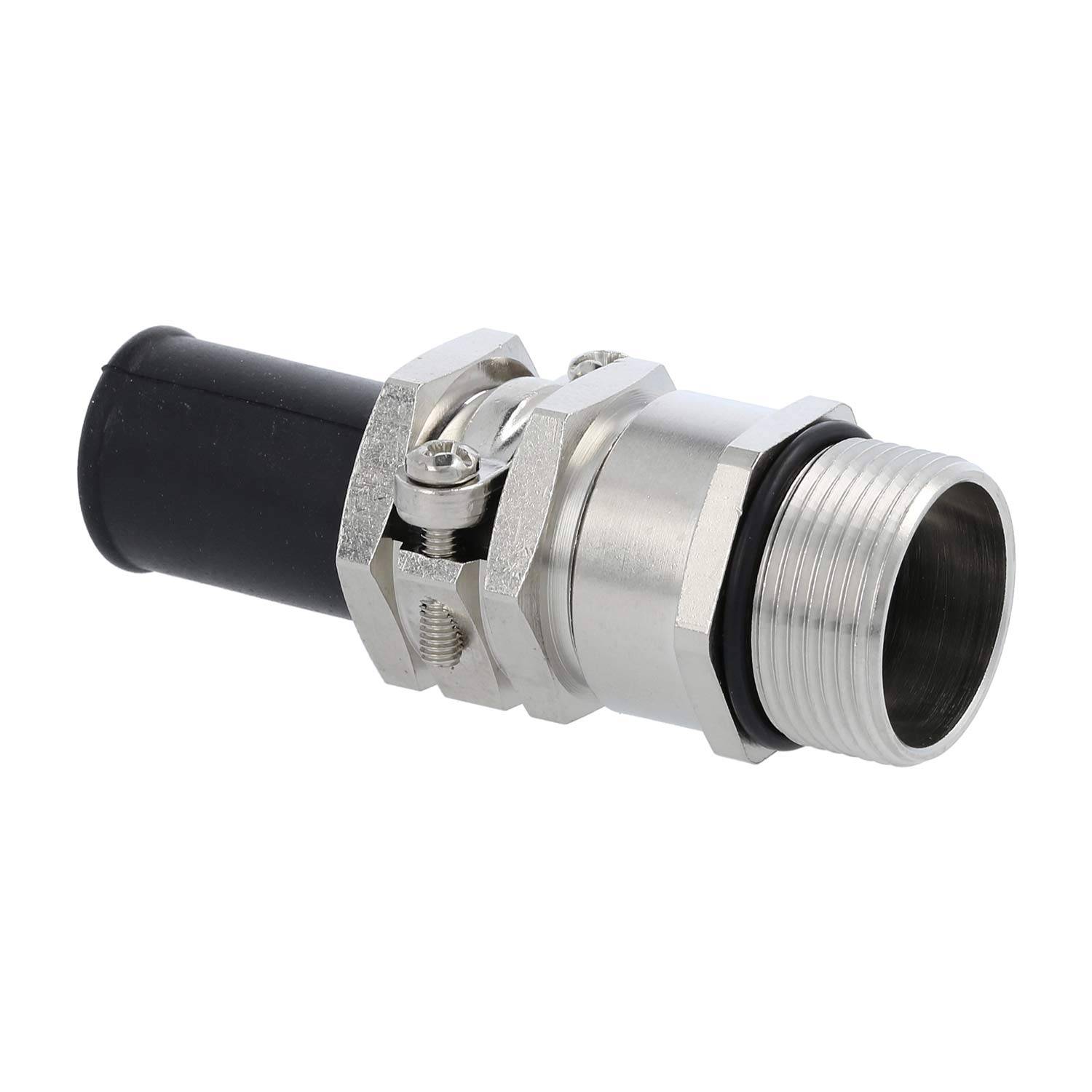 Verschraubung mit Biegeschutz PG21x1,588 ZBK-21/3L Sechskant-Zwischenstutzen Messing (CuZn) vernickelt Gewindelänge