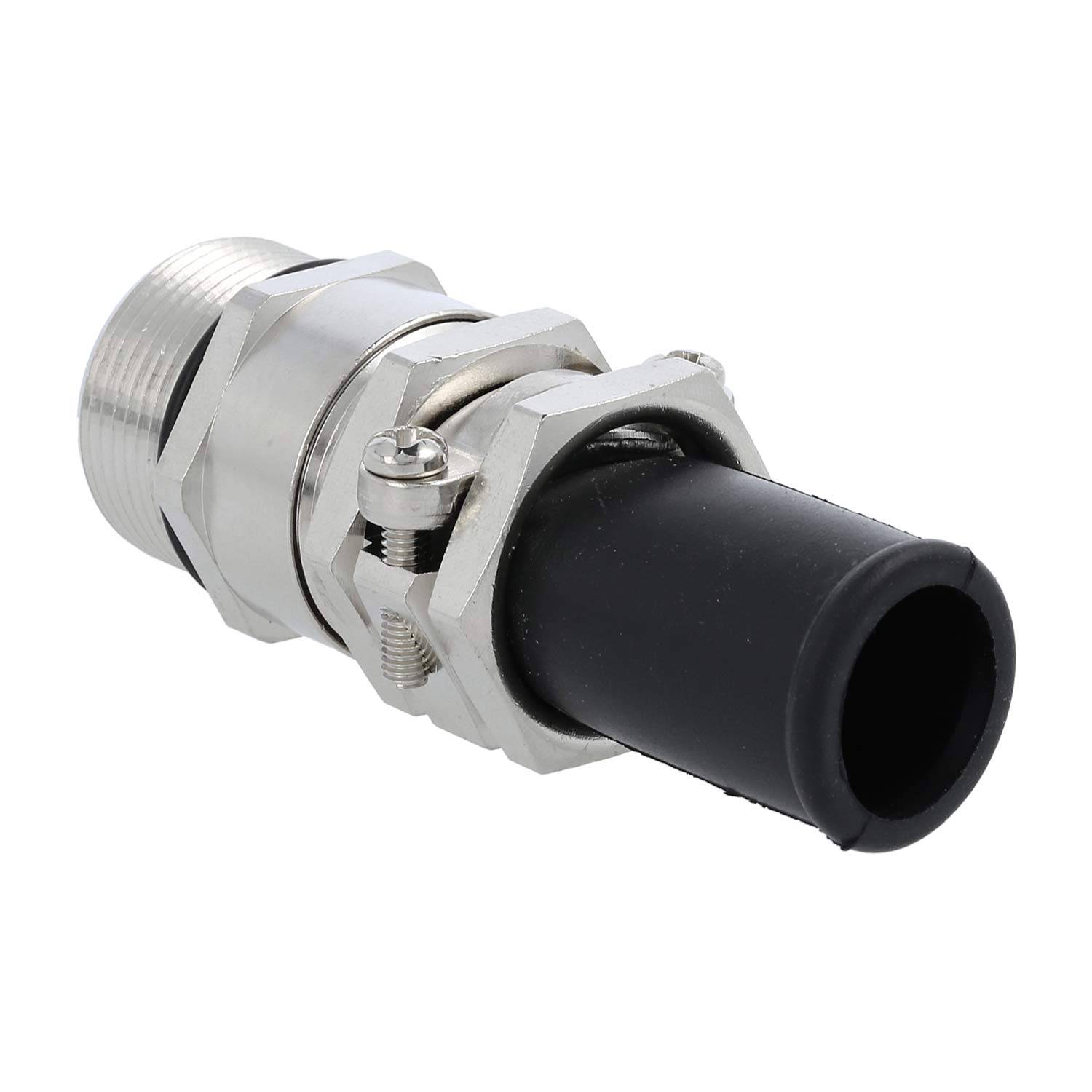 Verschraubung mit Biegeschutz PG21x1,588 ZBK-21/3L Sechskant-Zwischenstutzen Messing (CuZn) vernickelt Gewindelänge