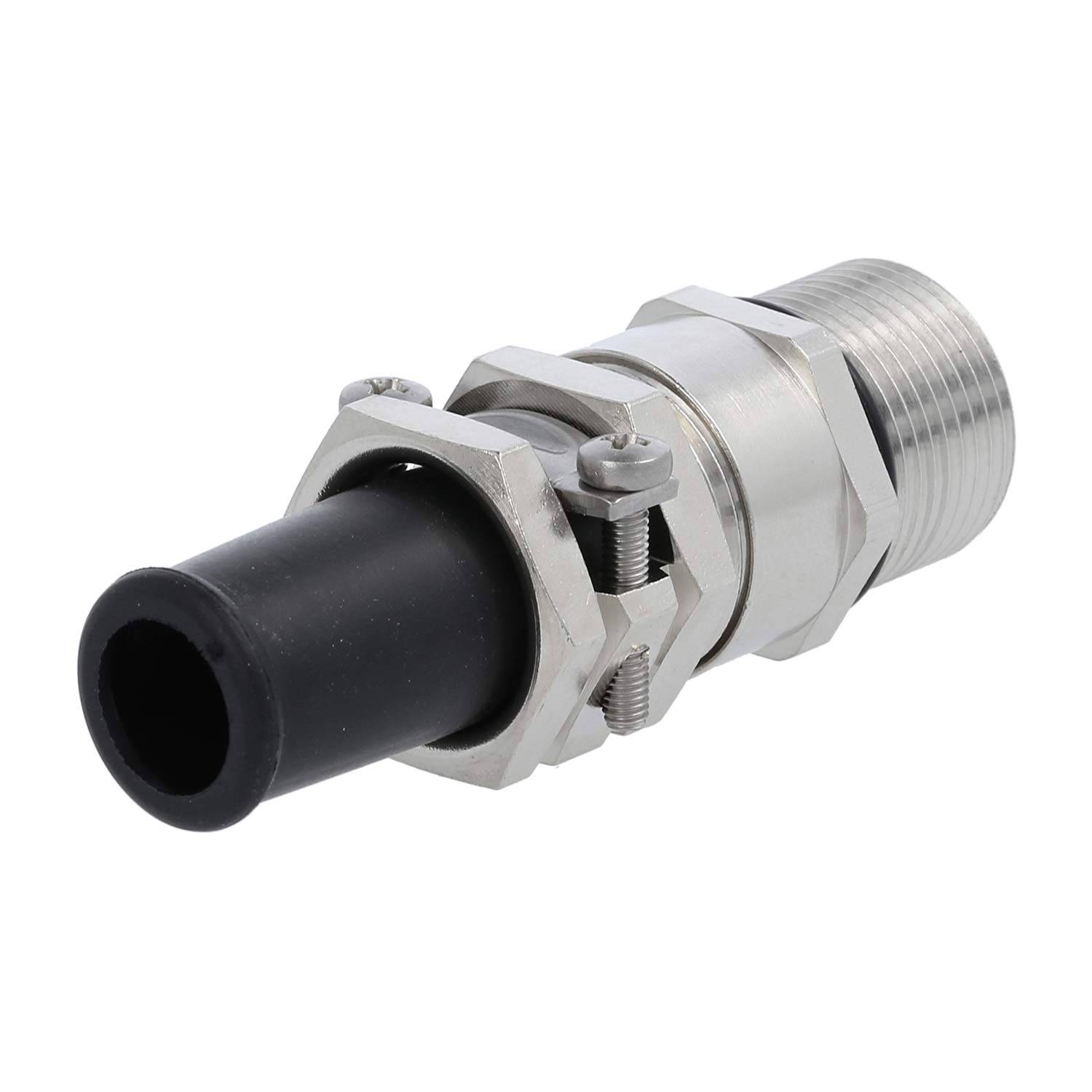 Verschraubung mit Biegeschutz PG13,5x1,41 ZBK-13/3L Sechskant-Zwischenstutzen Messing (CuZn) vernickelt Gewindelänge