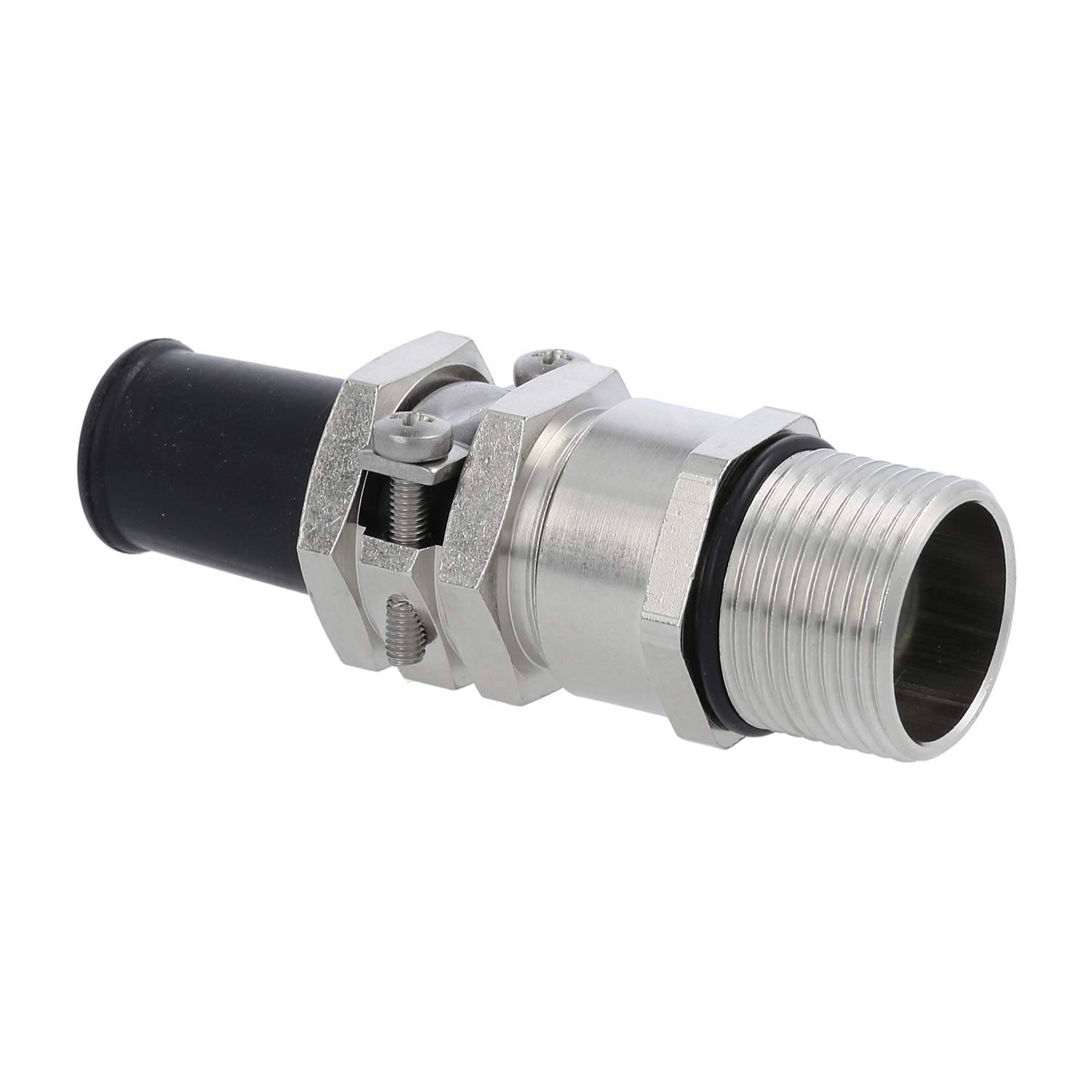 Verschraubung mit Biegeschutz PG13,5x1,41 ZBK-13/3L Sechskant-Zwischenstutzen Messing (CuZn) vernickelt Gewindelänge