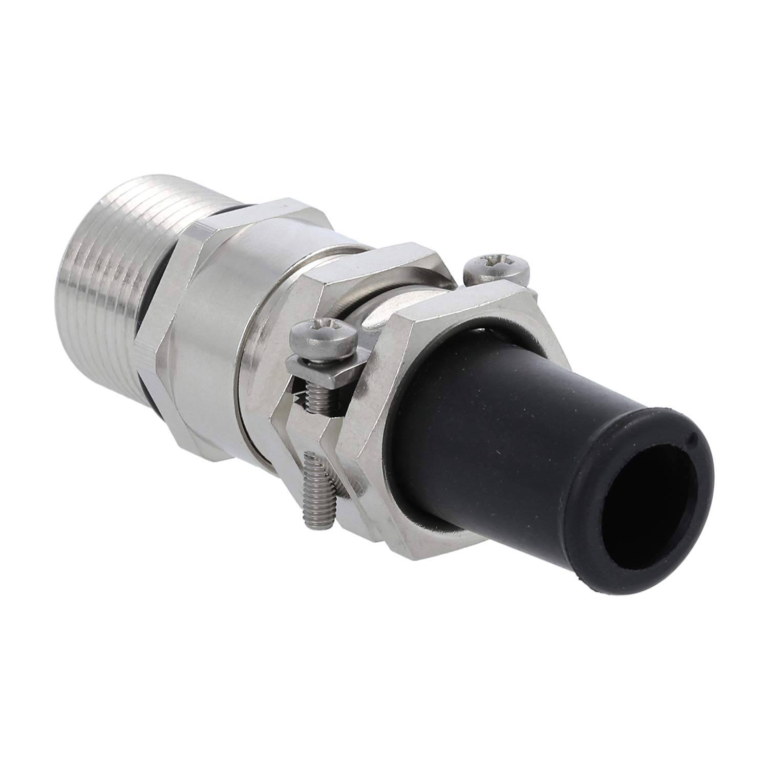 Verschraubung mit Biegeschutz PG13,5x1,41 ZBK-13/3L Sechskant-Zwischenstutzen Messing (CuZn) vernickelt Gewindelänge