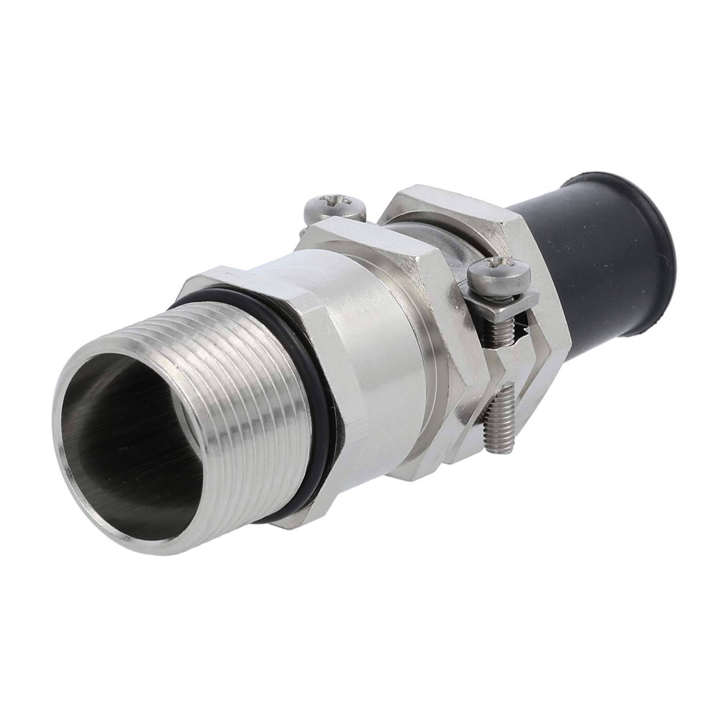 Verschraubung mit Biegeschutz PG13,5x1,41 ZBK-13/3L Sechskant-Zwischenstutzen Messing (CuZn) vernickelt Gewindelänge